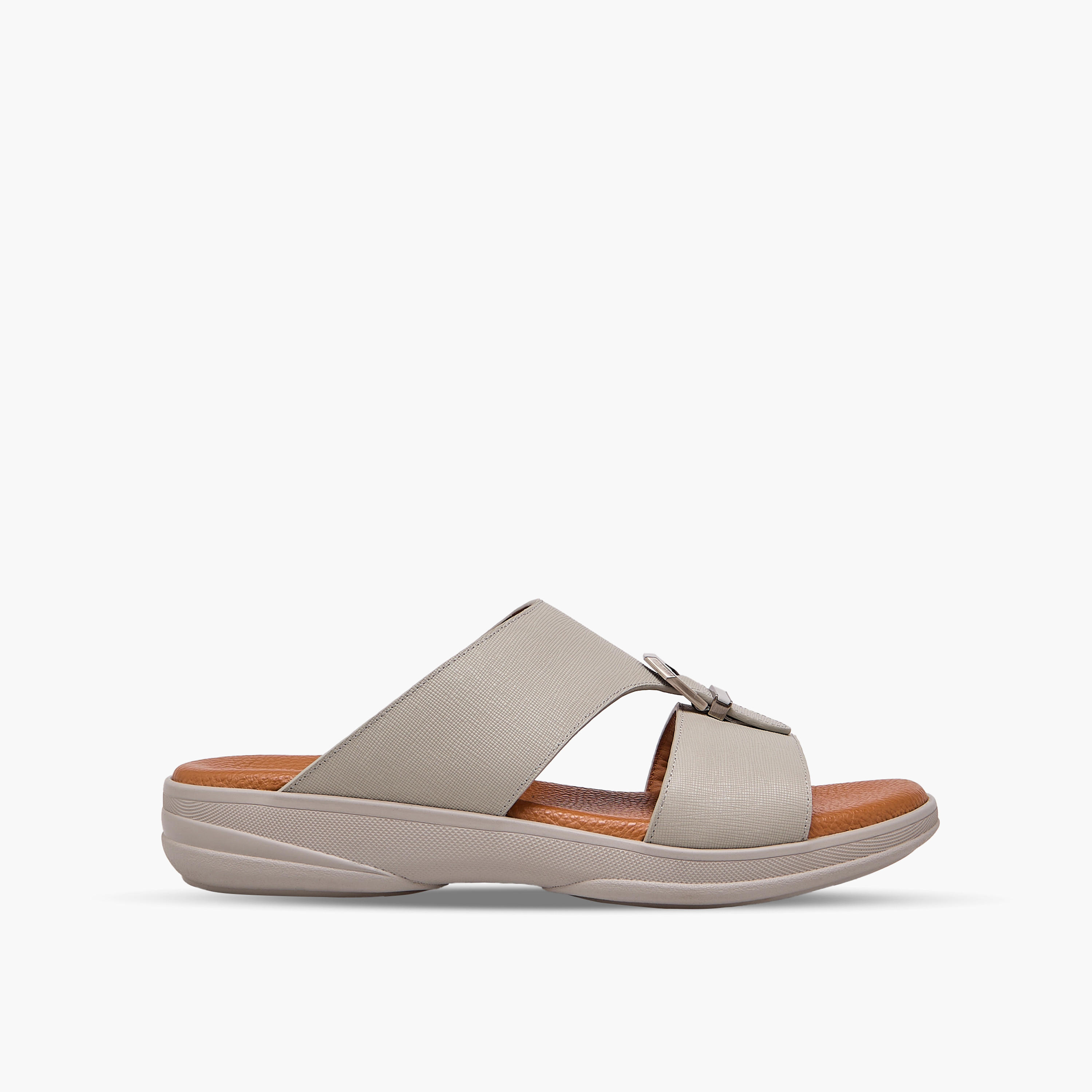 Duchini Men Textured Leather Arabic Sandals-men-shoes-sandals-image-3