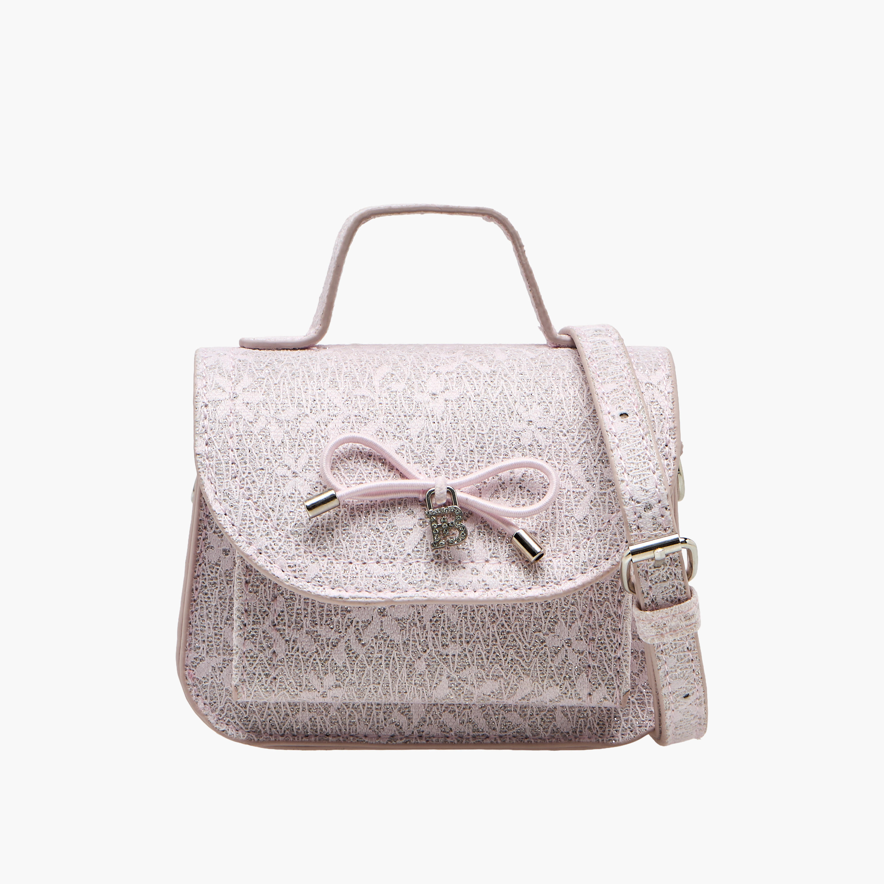 شنطة كروس بودي بزينة فيونكة وحزام قابل للفصل من فلورا بيلا-girls-accessories-bags-image-1