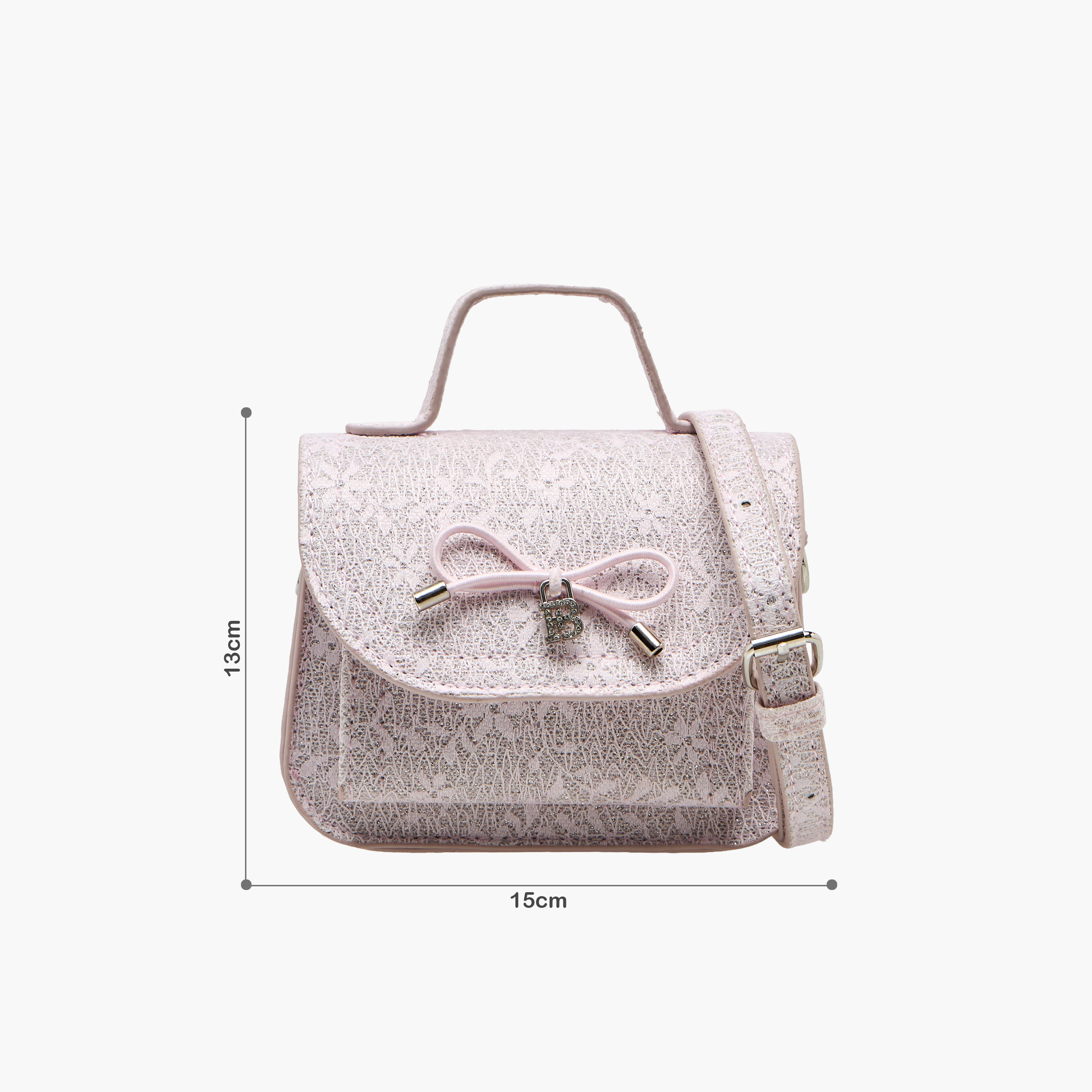 شنطة كروس بودي بزينة فيونكة وحزام قابل للفصل من فلورا بيلا-girls-accessories-bags-image-2