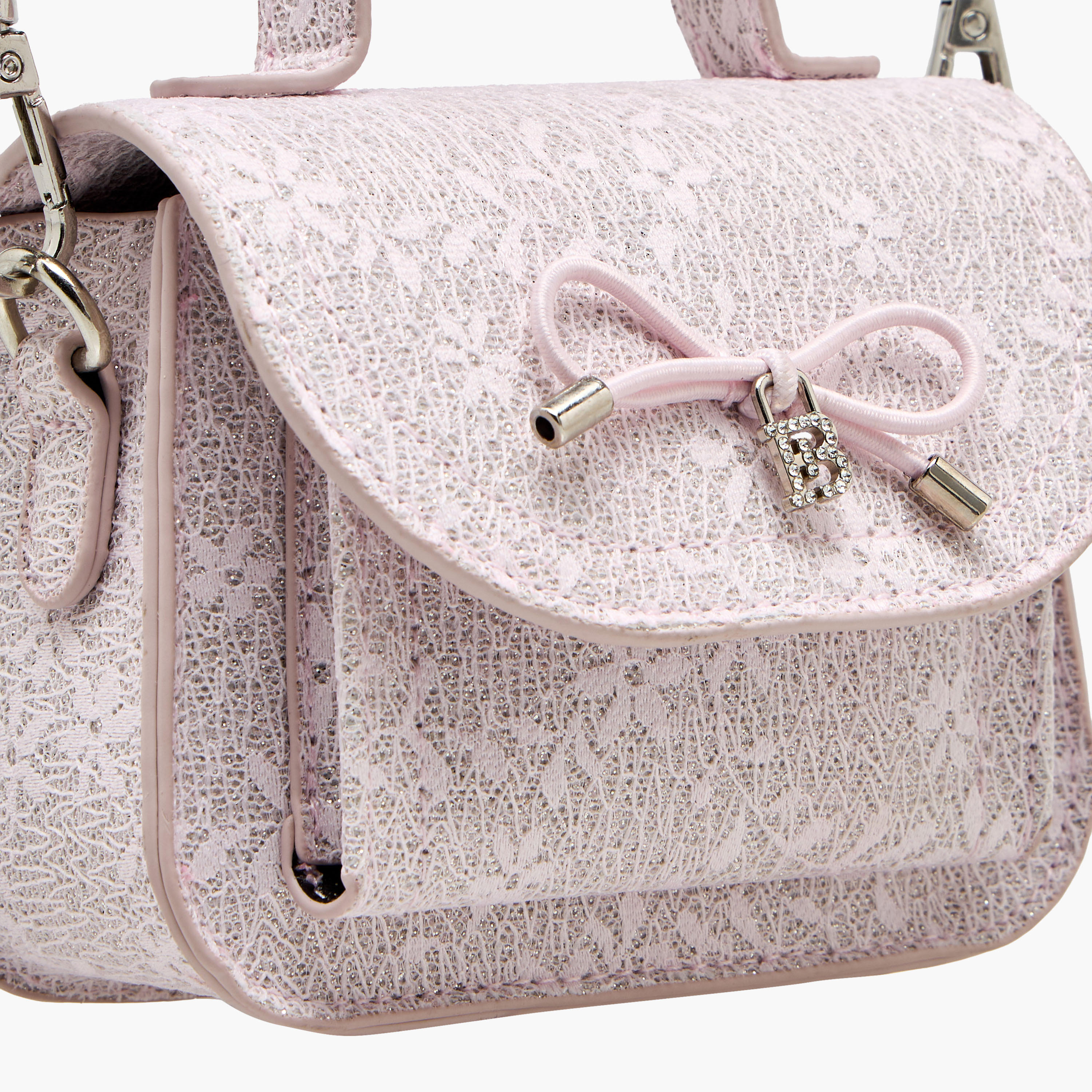 شنطة كروس بودي بزينة فيونكة وحزام قابل للفصل من فلورا بيلا-girls-accessories-bags-image-5