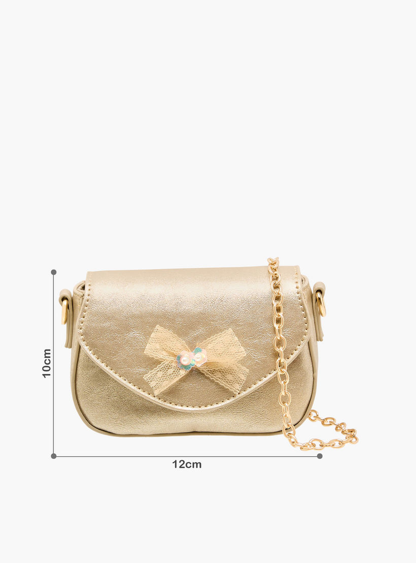 Flora Bella Bow Embellished Crossbody Bag with Chain Strap-girls-accessories-bags-image-2