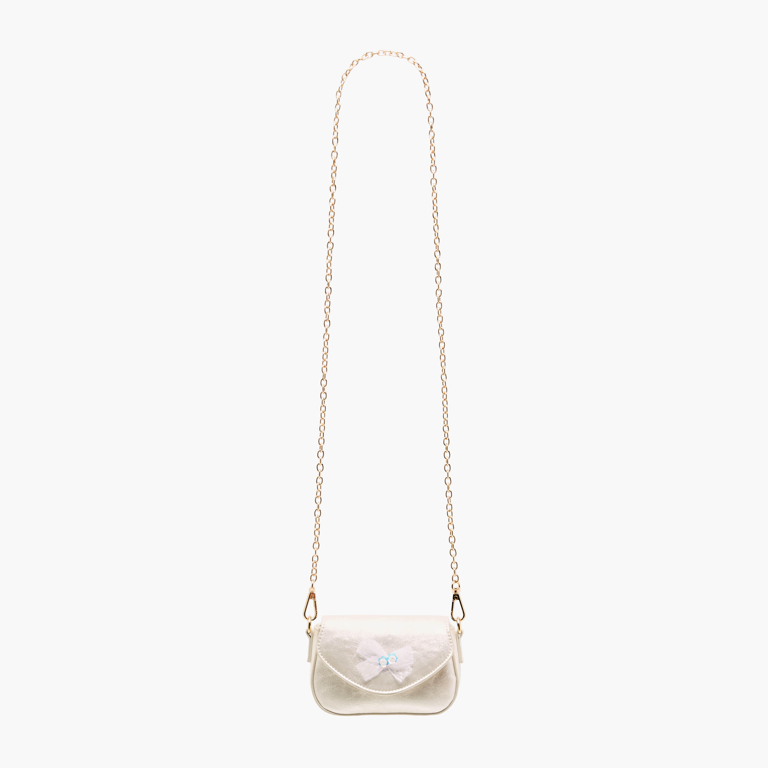 شنطة كروس بودي بزينة فيونكة وحزام سلسلة من فلورا بيلا-girls-accessories-bags-image-3