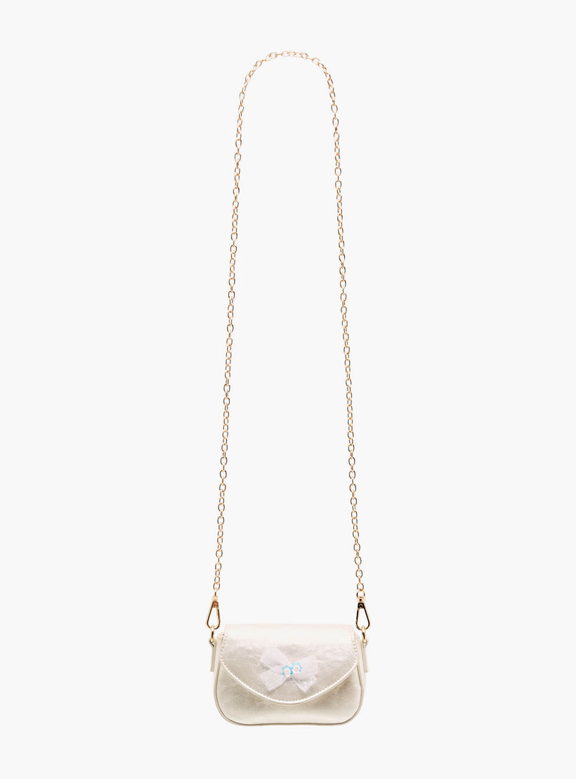 شنطة كروس بودي بزينة فيونكة وحزام سلسلة من فلورا بيلا-girls-accessories-bags-image-3