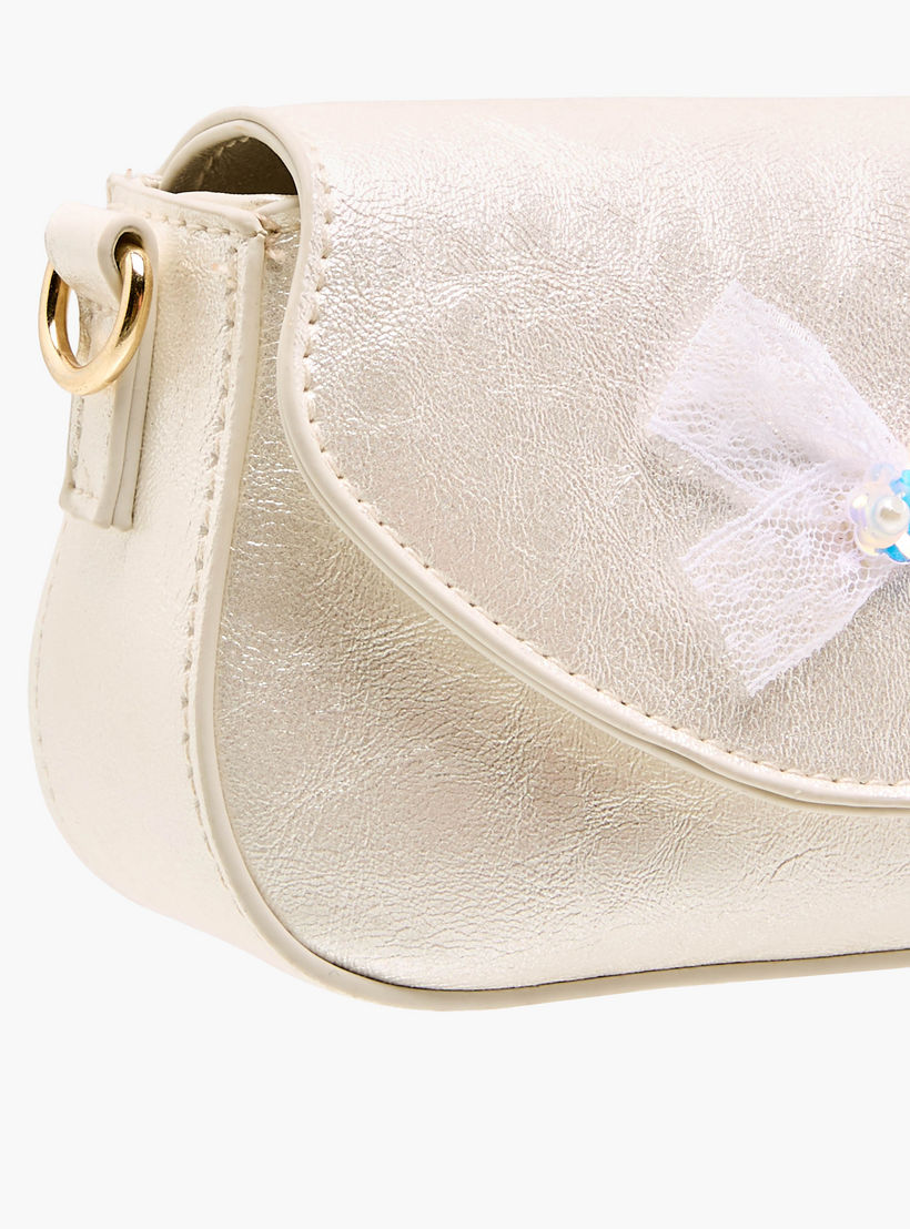 شنطة كروس بودي بزينة فيونكة وحزام سلسلة من فلورا بيلا-girls-accessories-bags-image-5