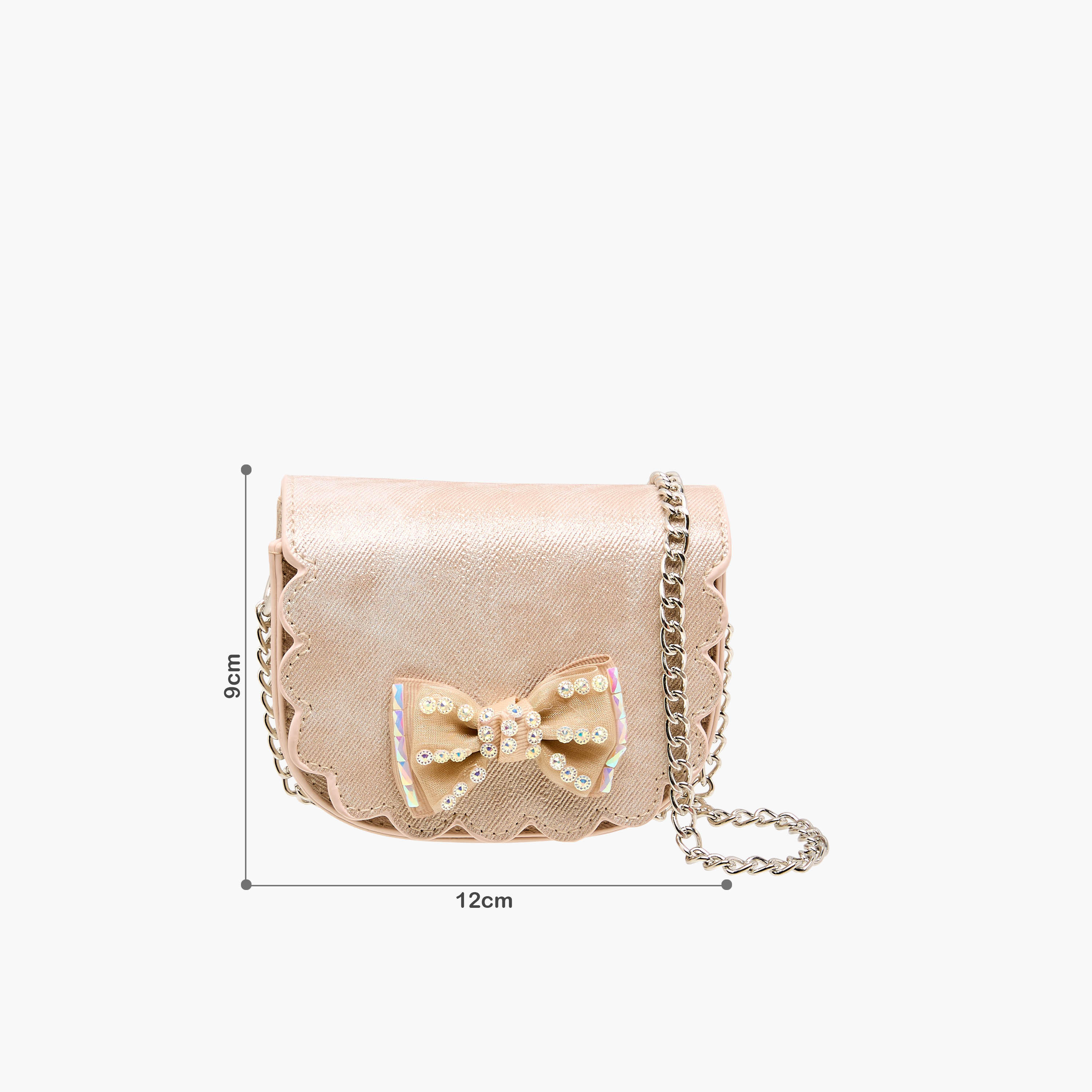 شنطة كروس بودي بحواف مموجة وحزام سلسلة من فلورا بيلا-girls-accessories-bags-image-2