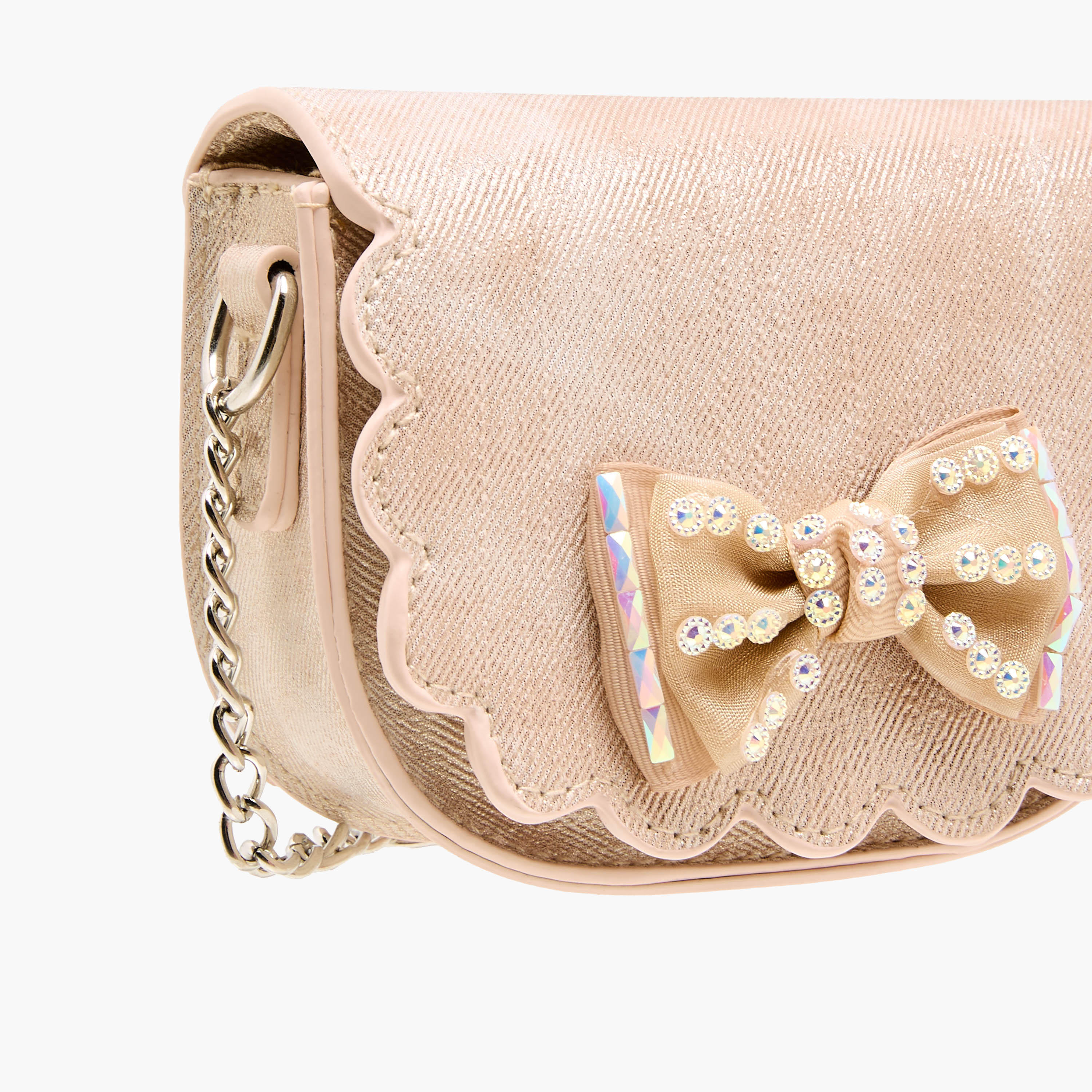 شنطة كروس بودي بحواف مموجة وحزام سلسلة من فلورا بيلا-girls-accessories-bags-image-5