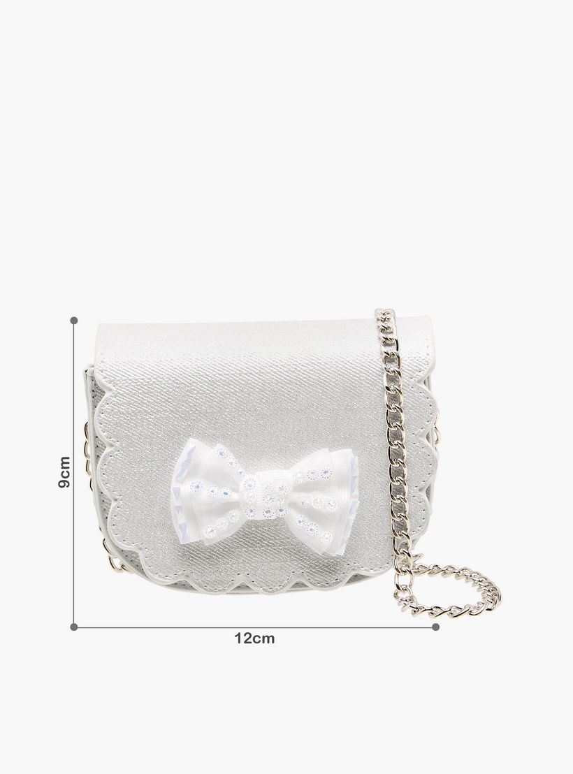 شنطة كروس بودي بحواف مموجة وحزام سلسلة من فلورا بيلا-girls-accessories-bags-image-2