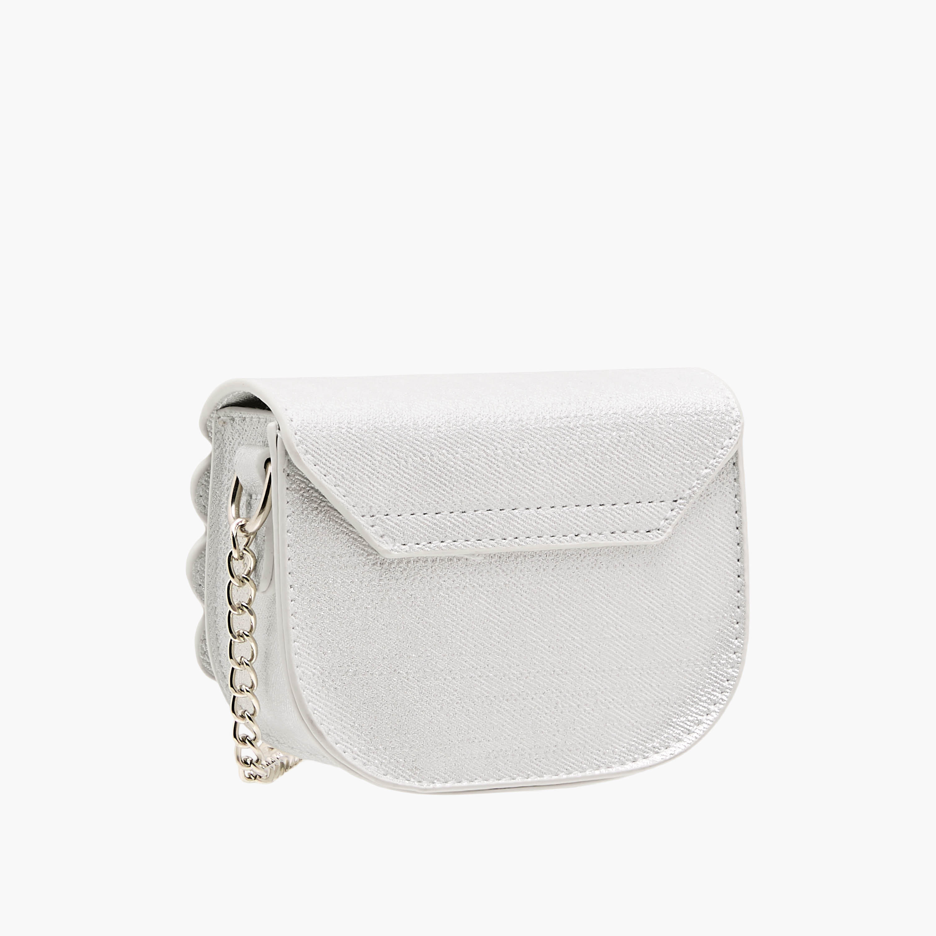 شنطة كروس بودي بحواف مموجة وحزام سلسلة من فلورا بيلا-girls-accessories-bags-image-4
