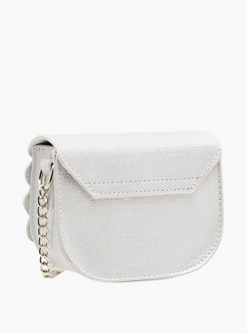شنطة كروس بودي بحواف مموجة وحزام سلسلة من فلورا بيلا-girls-accessories-bags-image-4