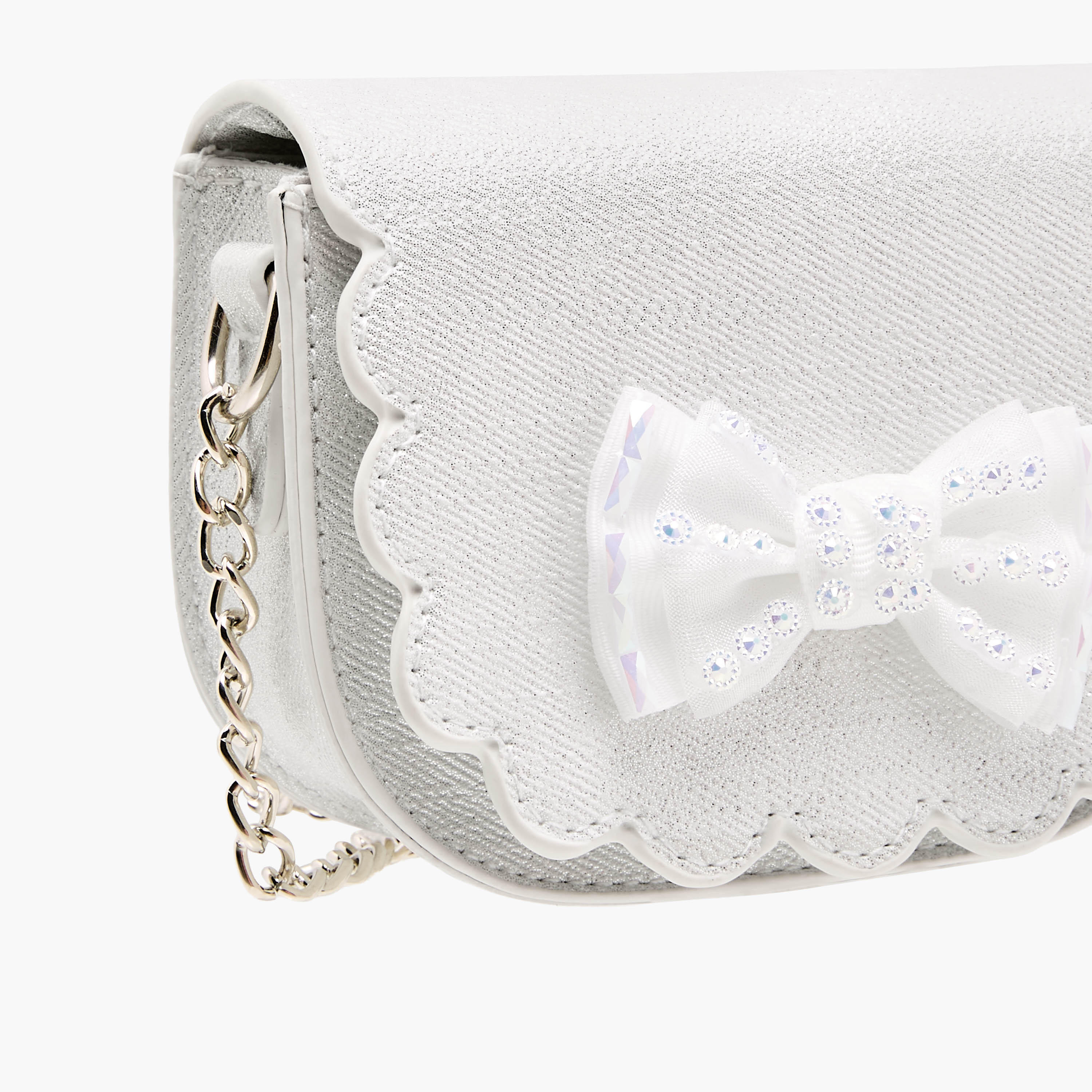 شنطة كروس بودي بحواف مموجة وحزام سلسلة من فلورا بيلا-girls-accessories-bags-image-5