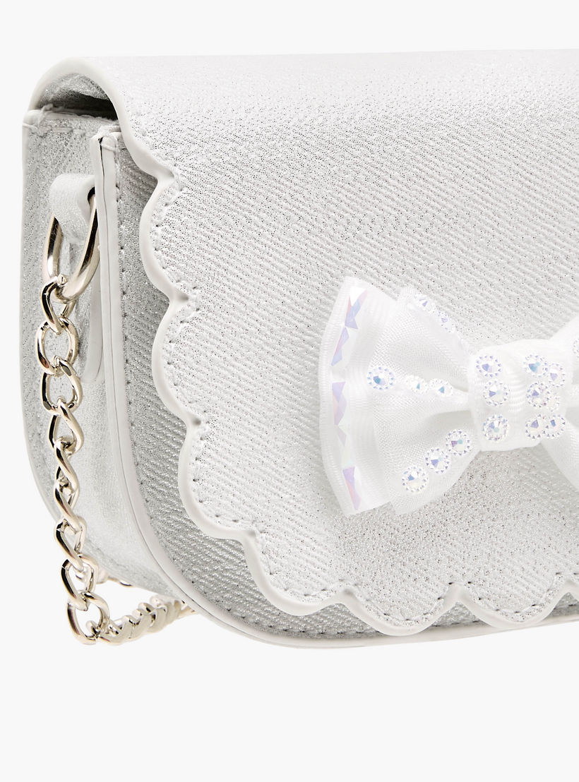 شنطة كروس بودي بحواف مموجة وحزام سلسلة من فلورا بيلا-girls-accessories-bags-image-5