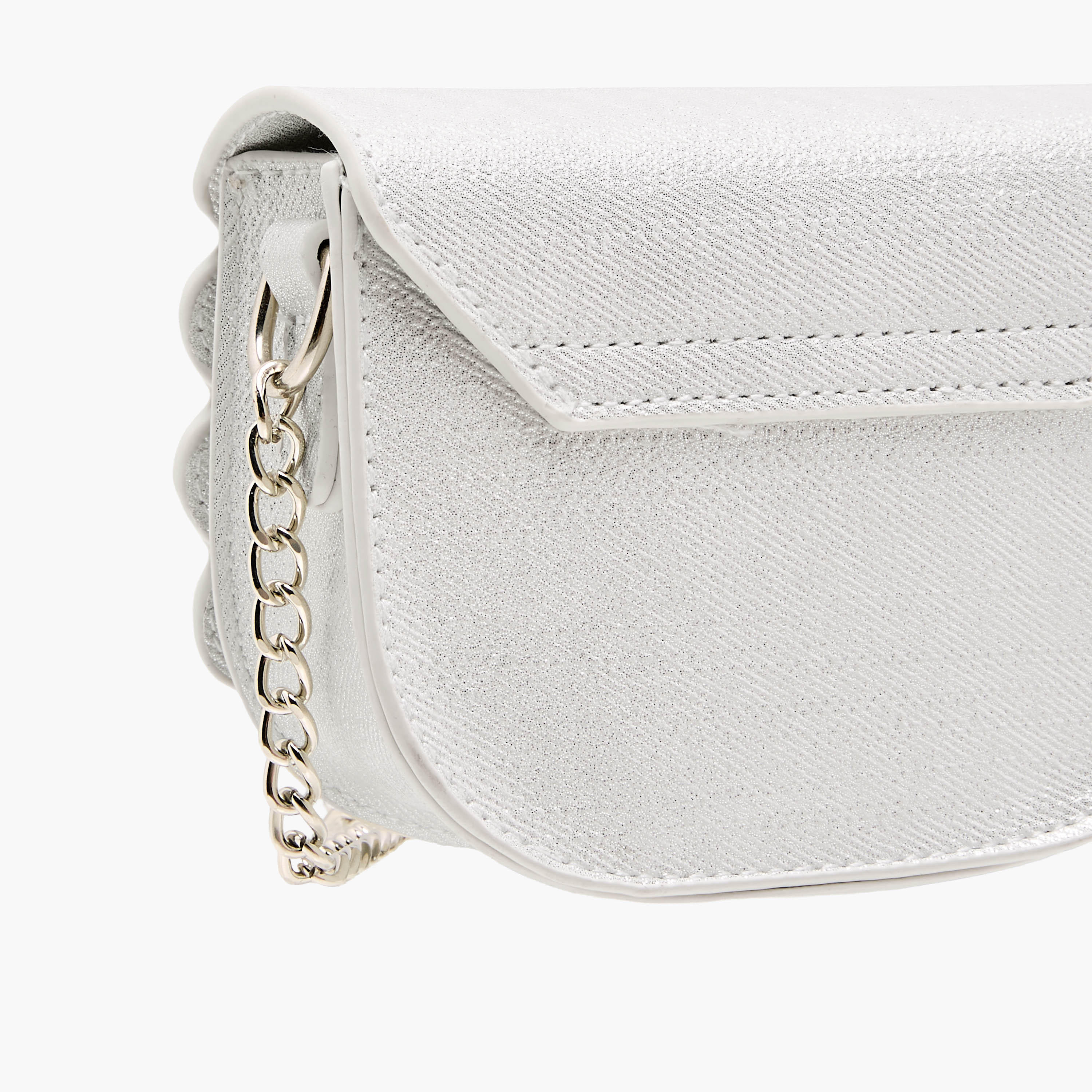 شنطة كروس بودي بحواف مموجة وحزام سلسلة من فلورا بيلا-girls-accessories-bags-image-6