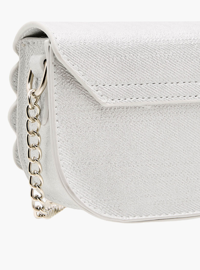 شنطة كروس بودي بحواف مموجة وحزام سلسلة من فلورا بيلا-girls-accessories-bags-image-6