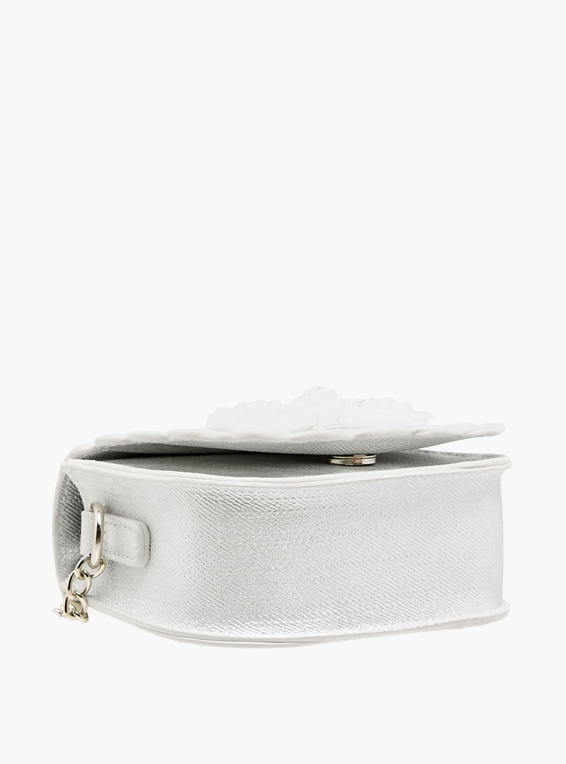 شنطة كروس بودي بحواف مموجة وحزام سلسلة من فلورا بيلا-girls-accessories-bags-image-7