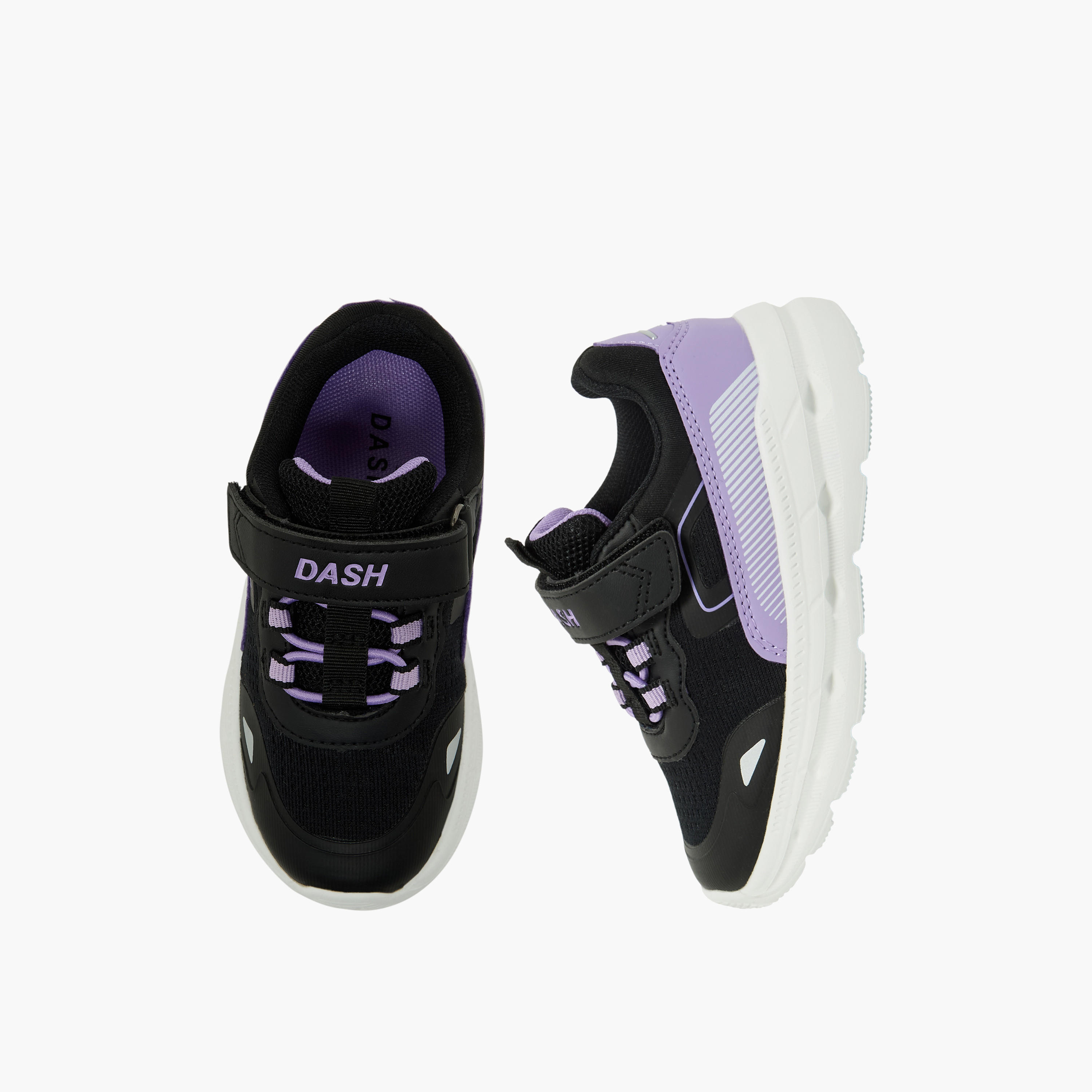 Dash Girls Colourblock Hook & Loop Sports Shoes-girls-shoes-sneakers-image-1