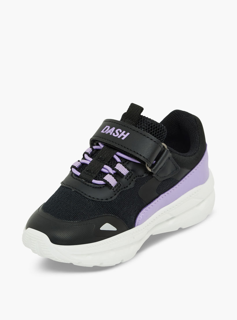 Dash Girls Colourblock Hook & Loop Sports Shoes-girls-shoes-sneakers-image-4