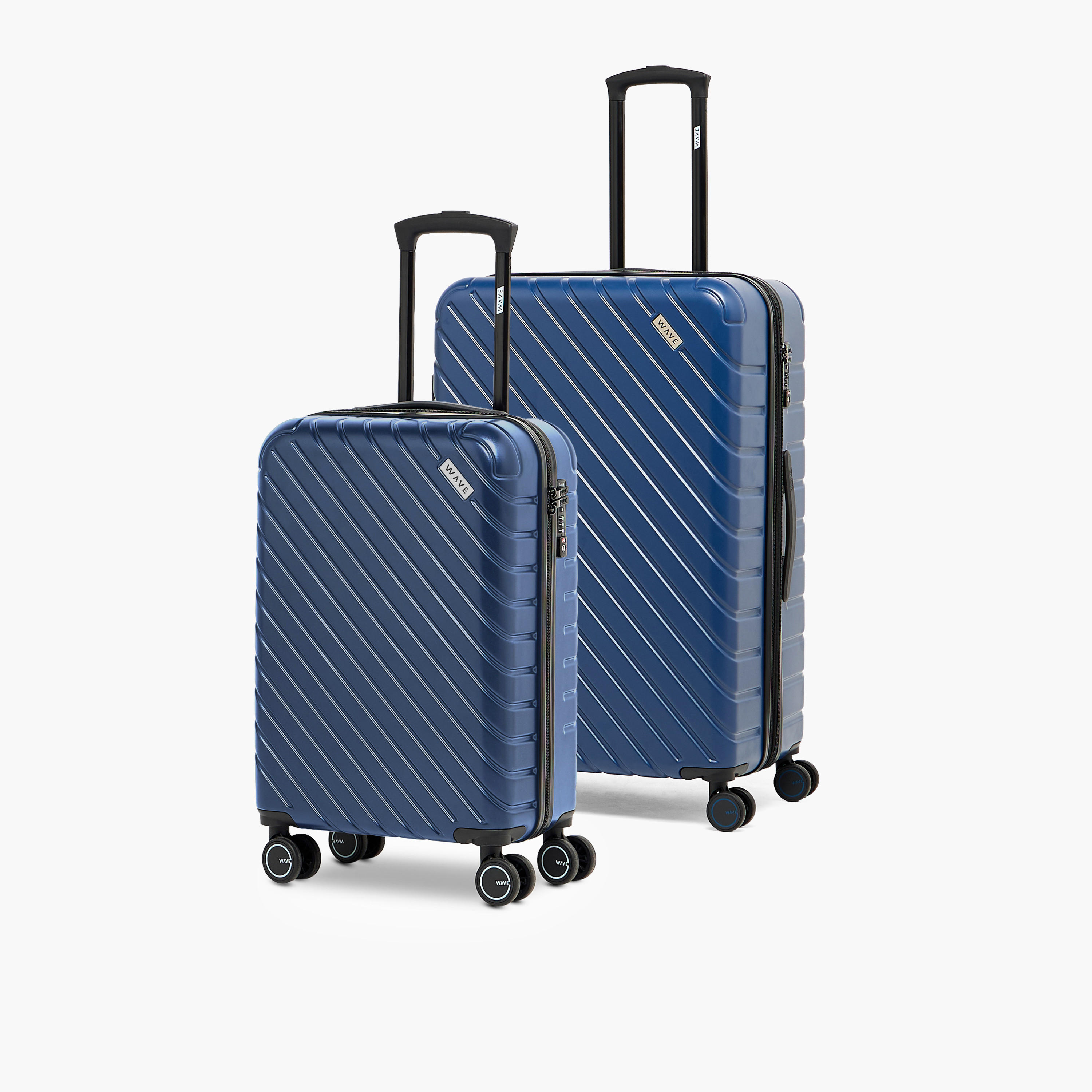 WAVE 2-Piece Textured Hardcase Trolley Bag with Retractable Handle-travel-luggagesandbags-luggage-image-1
