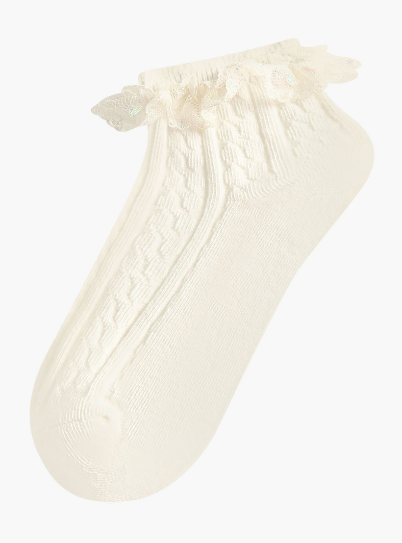 Pack of 3 Celeste Girls Socks with Embroidered Frill Detail-girls-accessories-socks-image-2