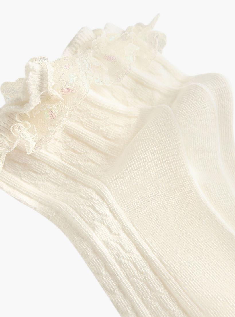 Pack of 3 Celeste Girls Socks with Embroidered Frill Detail-girls-accessories-socks-image-4