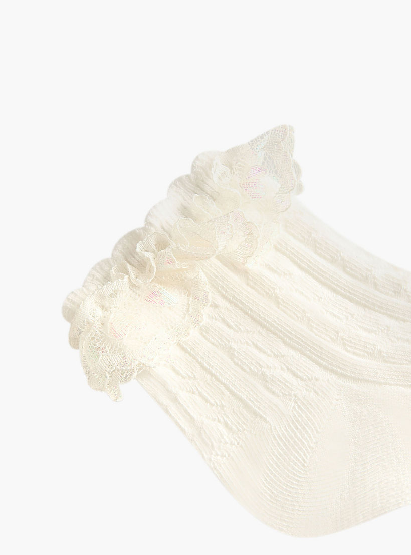 Pack of 3 Celeste Girls Socks with Embroidered Frill Detail-girls-accessories-socks-image-5