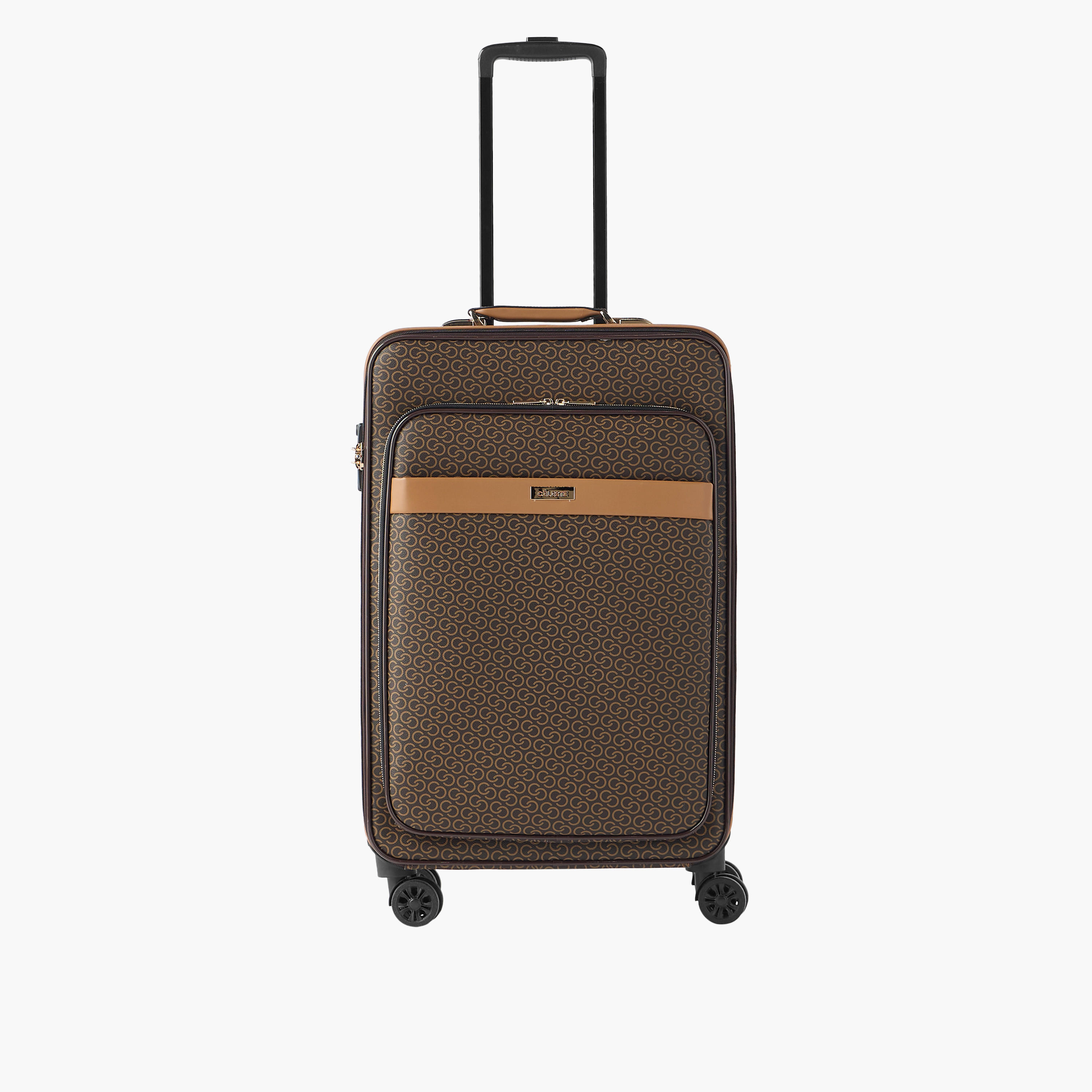 Celeste Monogram Print 4-Wheel Softcase Trolley Bag with Retractable Handle-travel-luggagesandbags-luggage-image-1