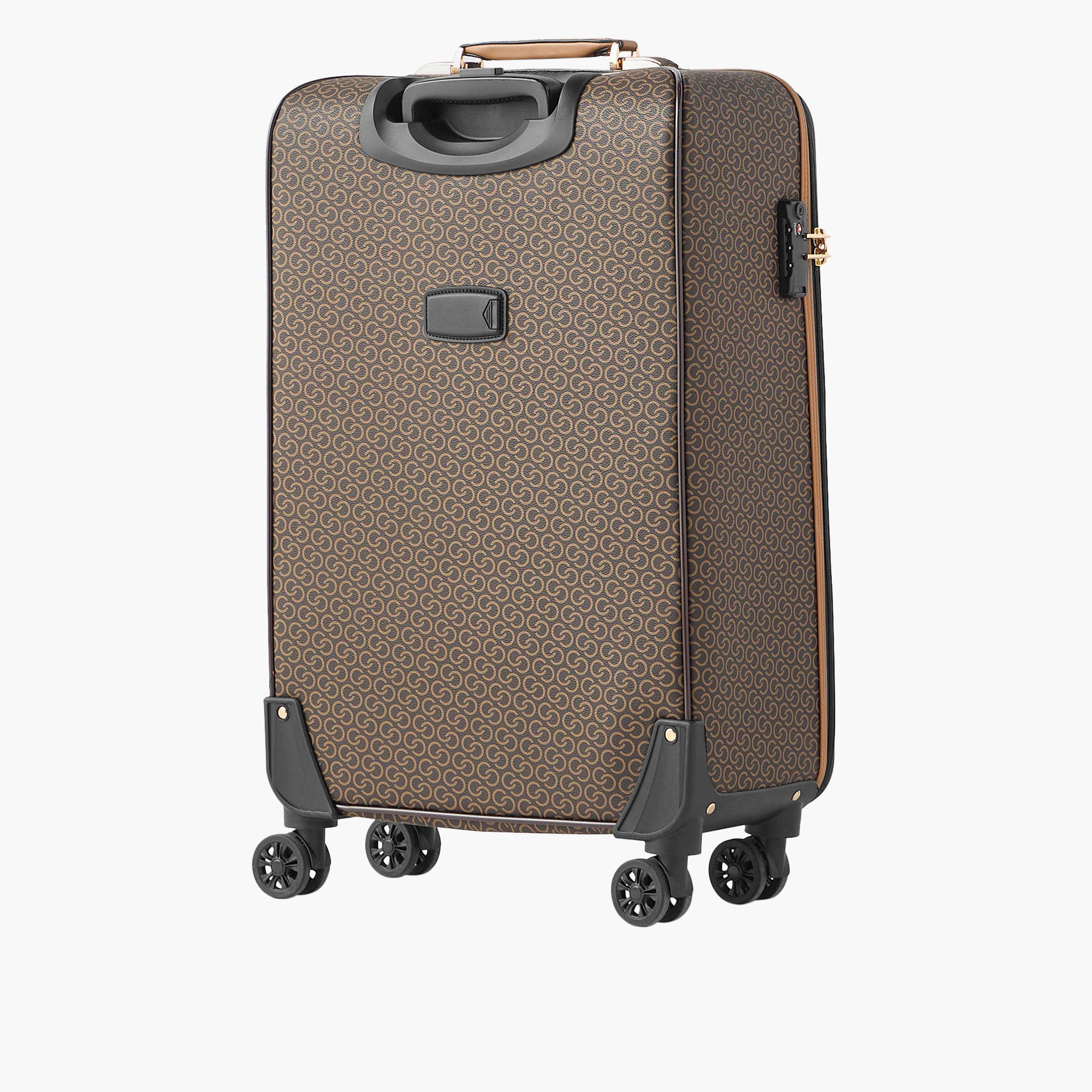 Celeste Monogram Print 4-Wheel Softcase Trolley Bag with Retractable Handle-travel-luggagesandbags-luggage-image-3