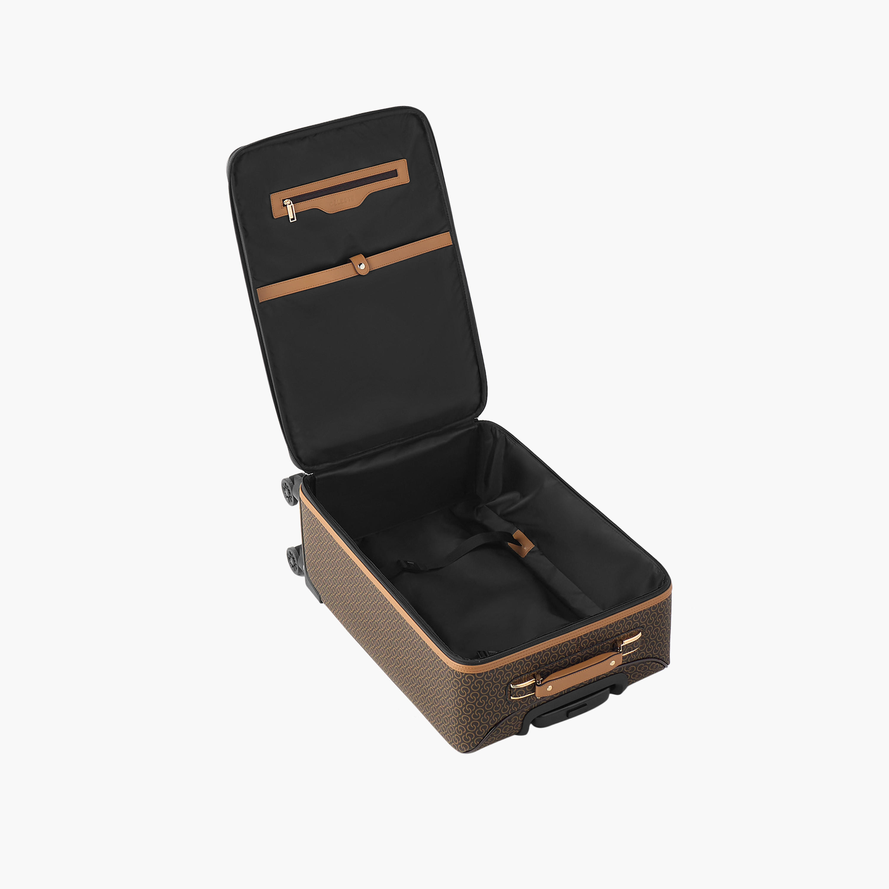Celeste Monogram Print 4-Wheel Softcase Trolley Bag with Retractable Handle-travel-luggagesandbags-luggage-image-4