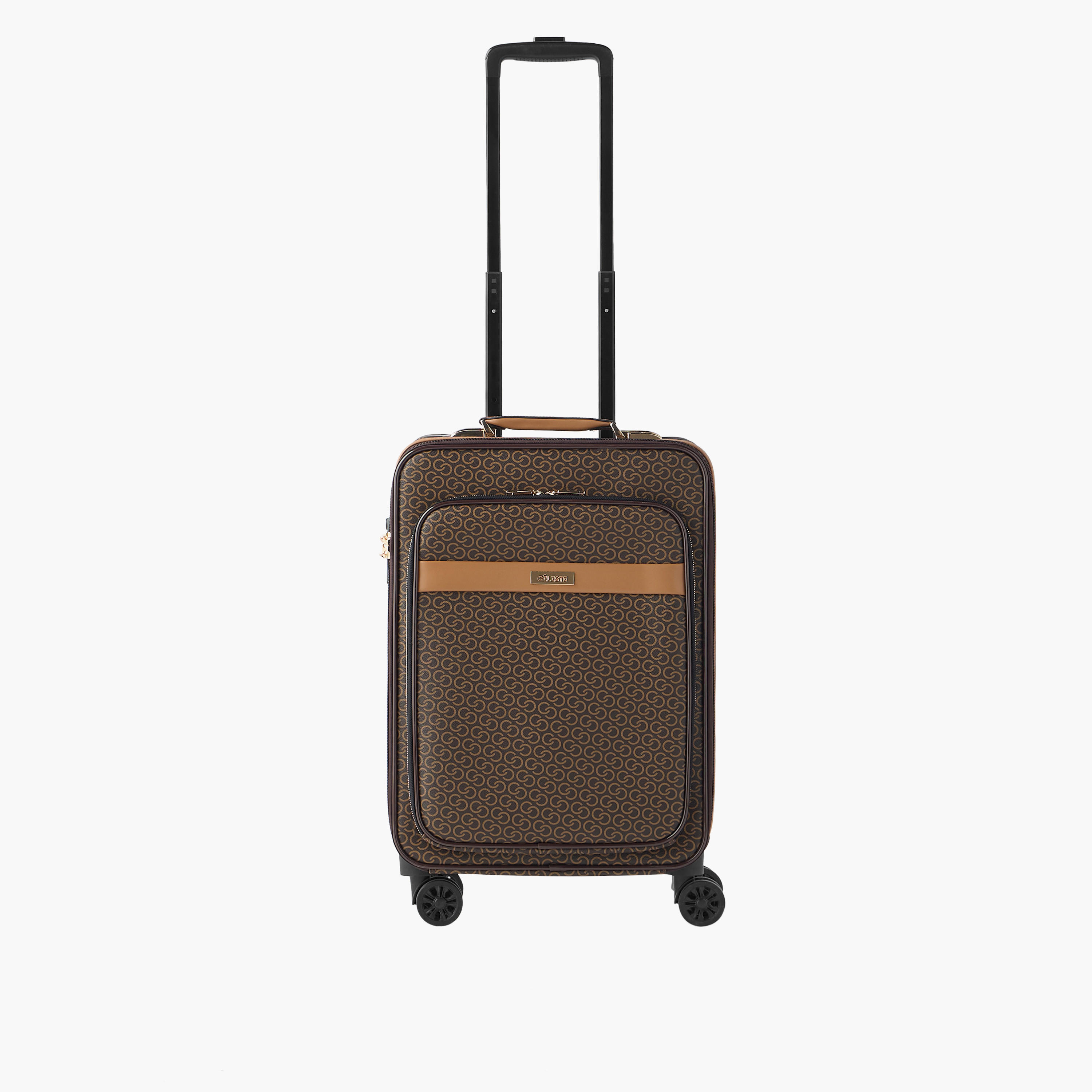 Celeste Monogram Print Softcase Trolley Bag with Retractable Handle-travel-luggagesandbags-luggage-image-1