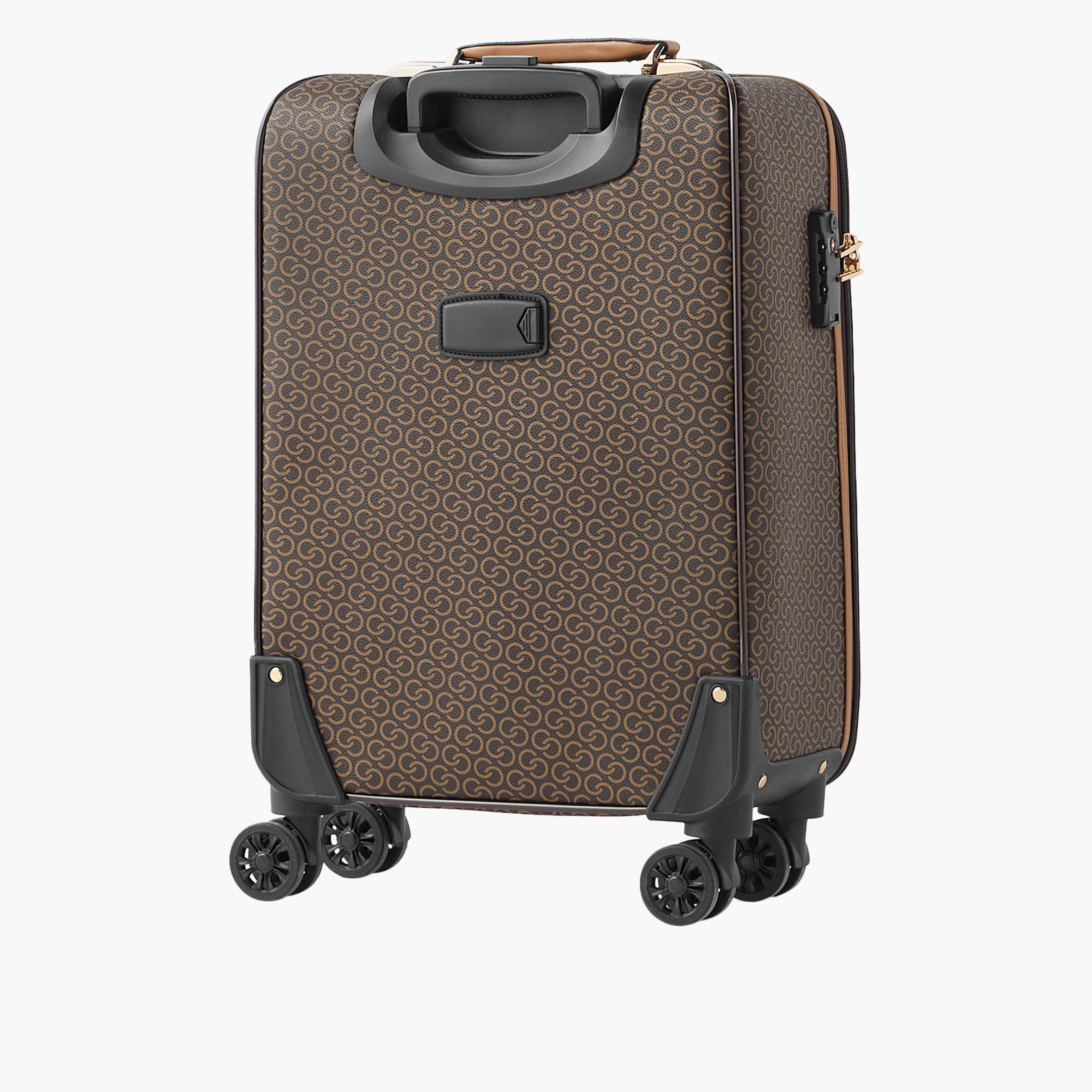 Celeste Monogram Print Softcase Trolley Bag with Retractable Handle-travel-luggagesandbags-luggage-image-3