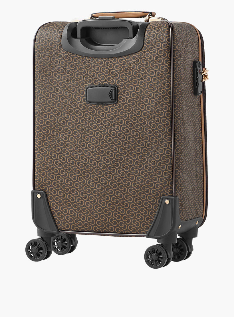 Celeste Monogram Print Softcase Trolley Bag with Retractable Handle-travel-luggagesandbags-luggage-image-3