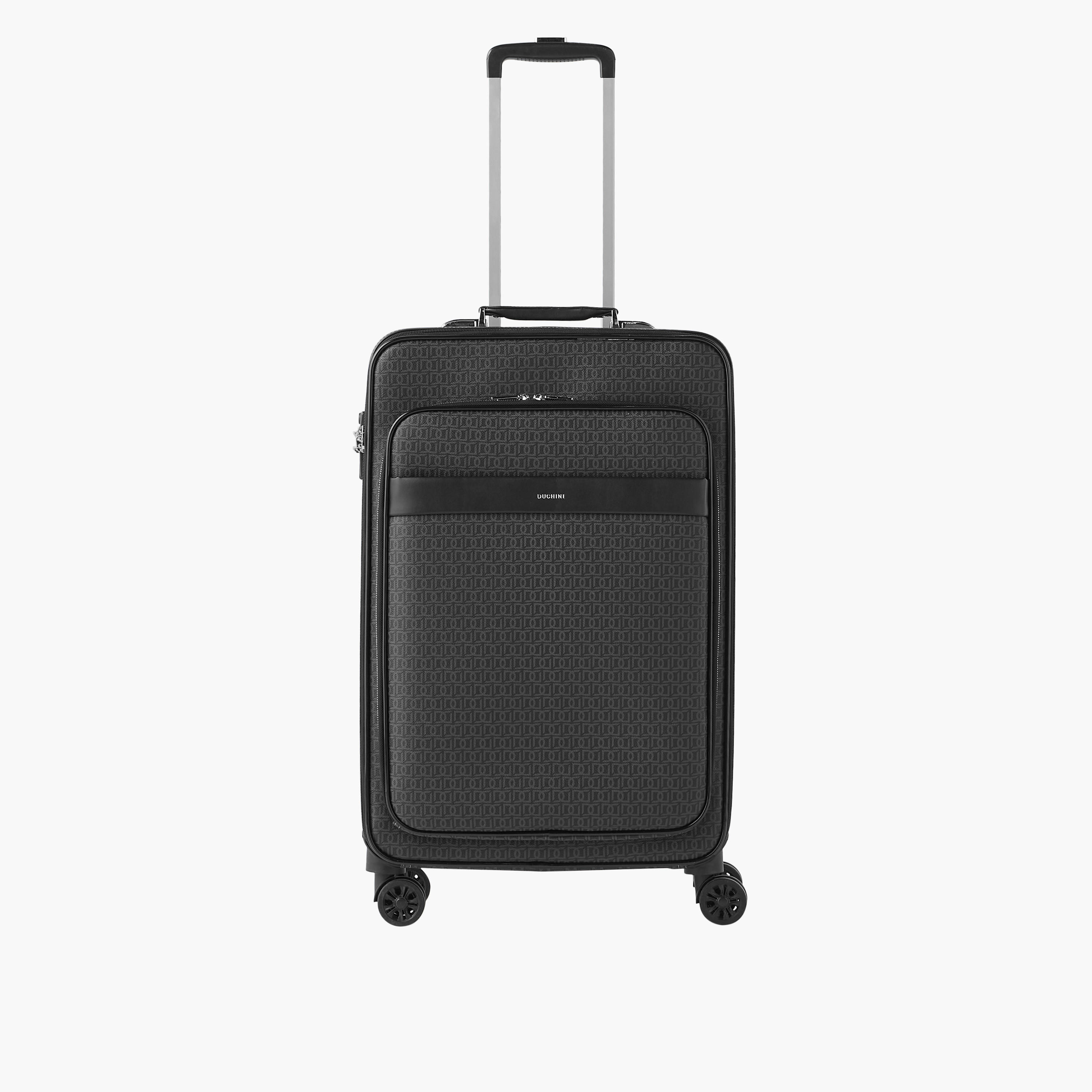 Duchini Monogram Print Softcase Trolley Bag with Retractable Handle-travel-luggagesandbags-luggage-image-1