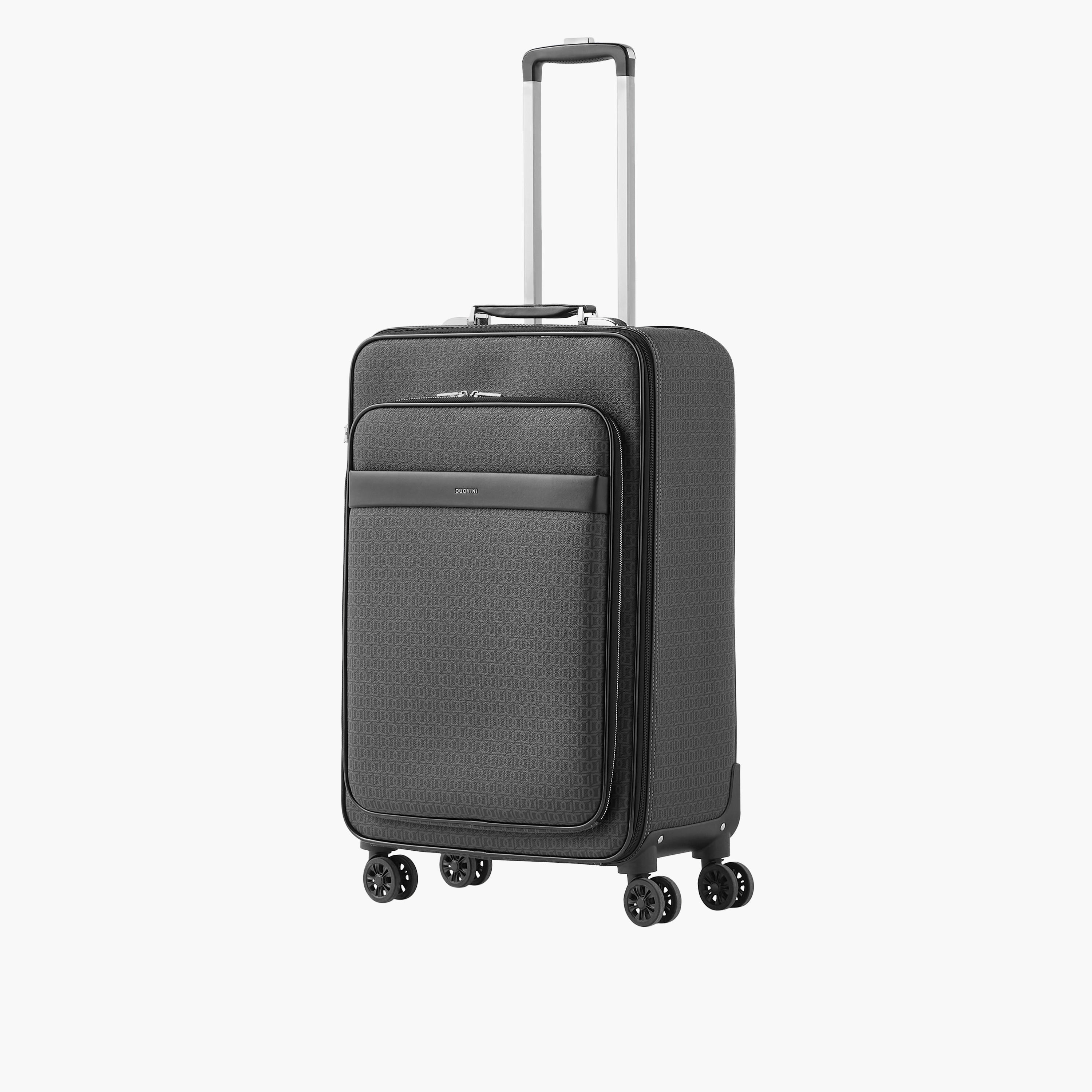 Duchini Monogram Print Softcase Trolley Bag with Retractable Handle-travel-luggagesandbags-luggage-image-2