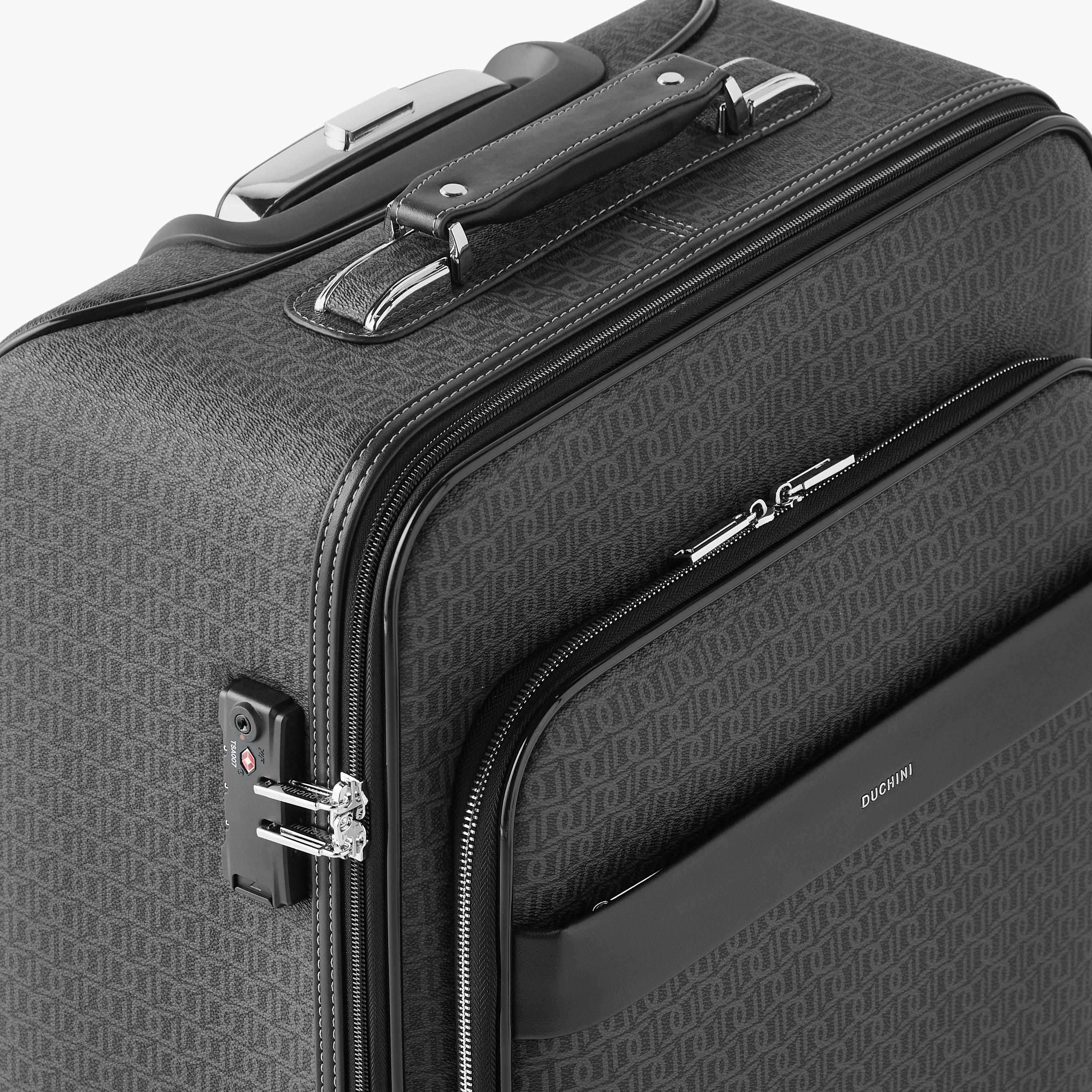 Duchini Monogram Print Softcase Trolley Bag with Retractable Handle-travel-luggagesandbags-luggage-image-5