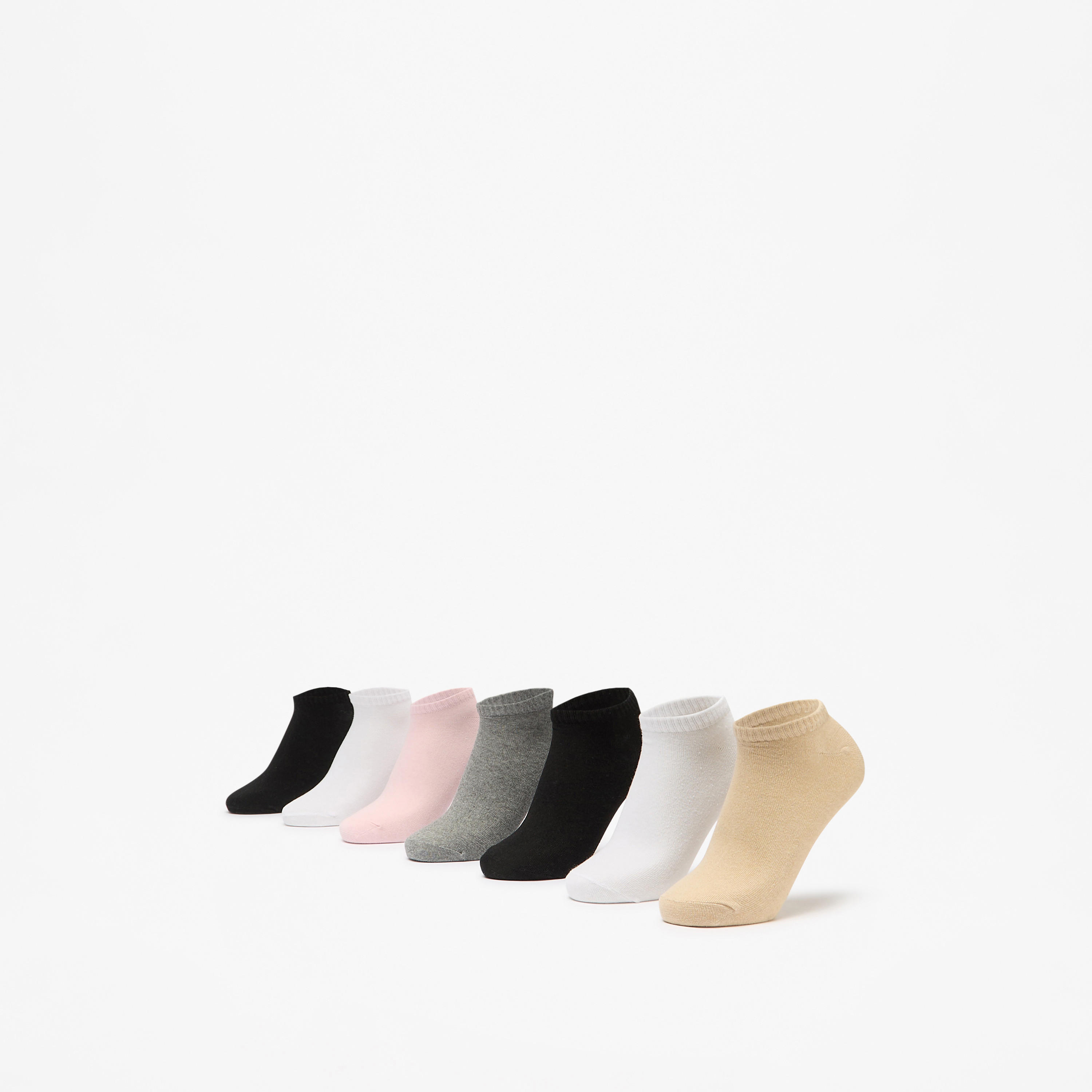 Flora Bella Flora Bella Solid Ankle Length Socks - Set of 7-women-socksandstockings-image-1