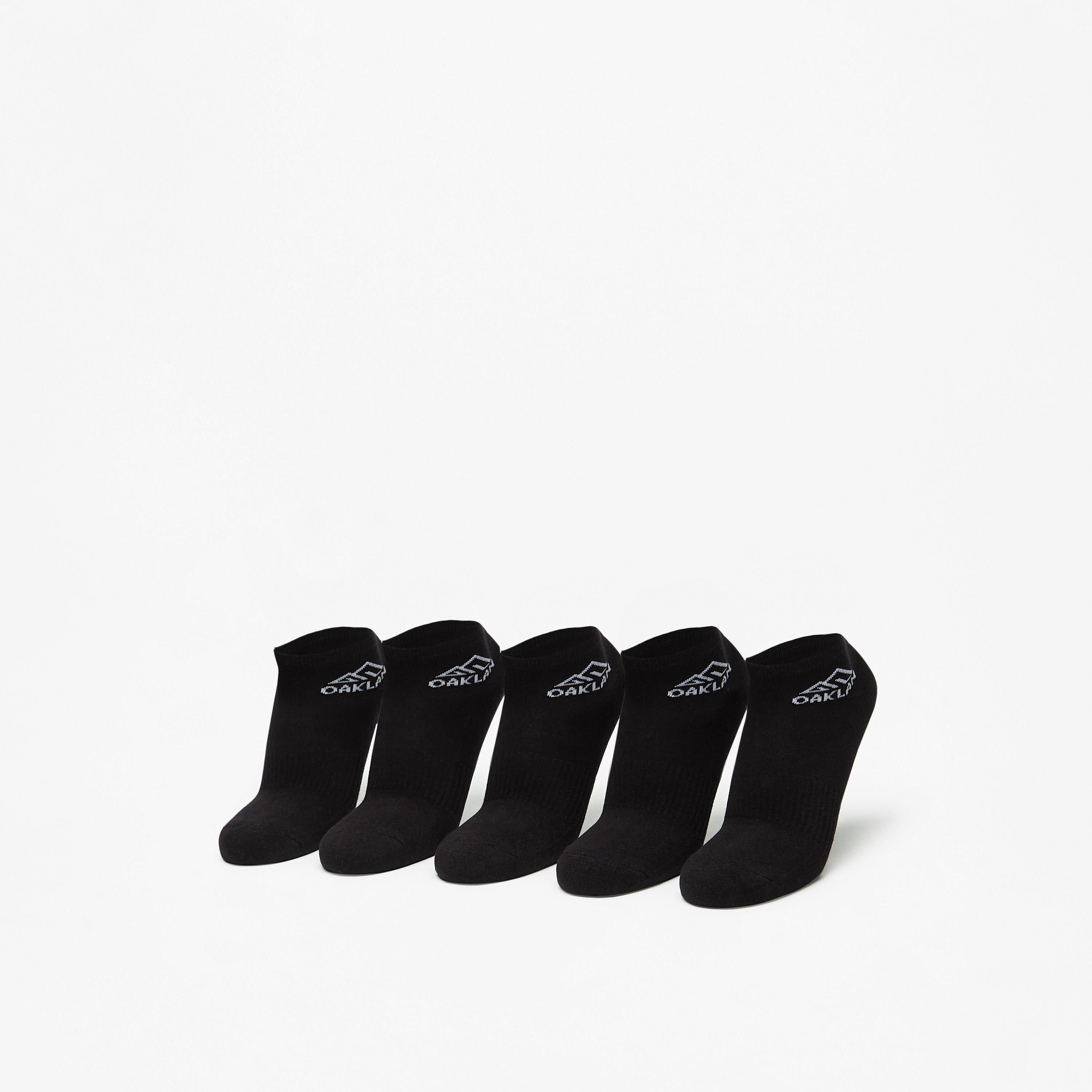 جوارب رياضية مبطنة طول الكاحل بطبعات الشعار من أوكلان - طقم من 5 أزواج-men-socks-image-1