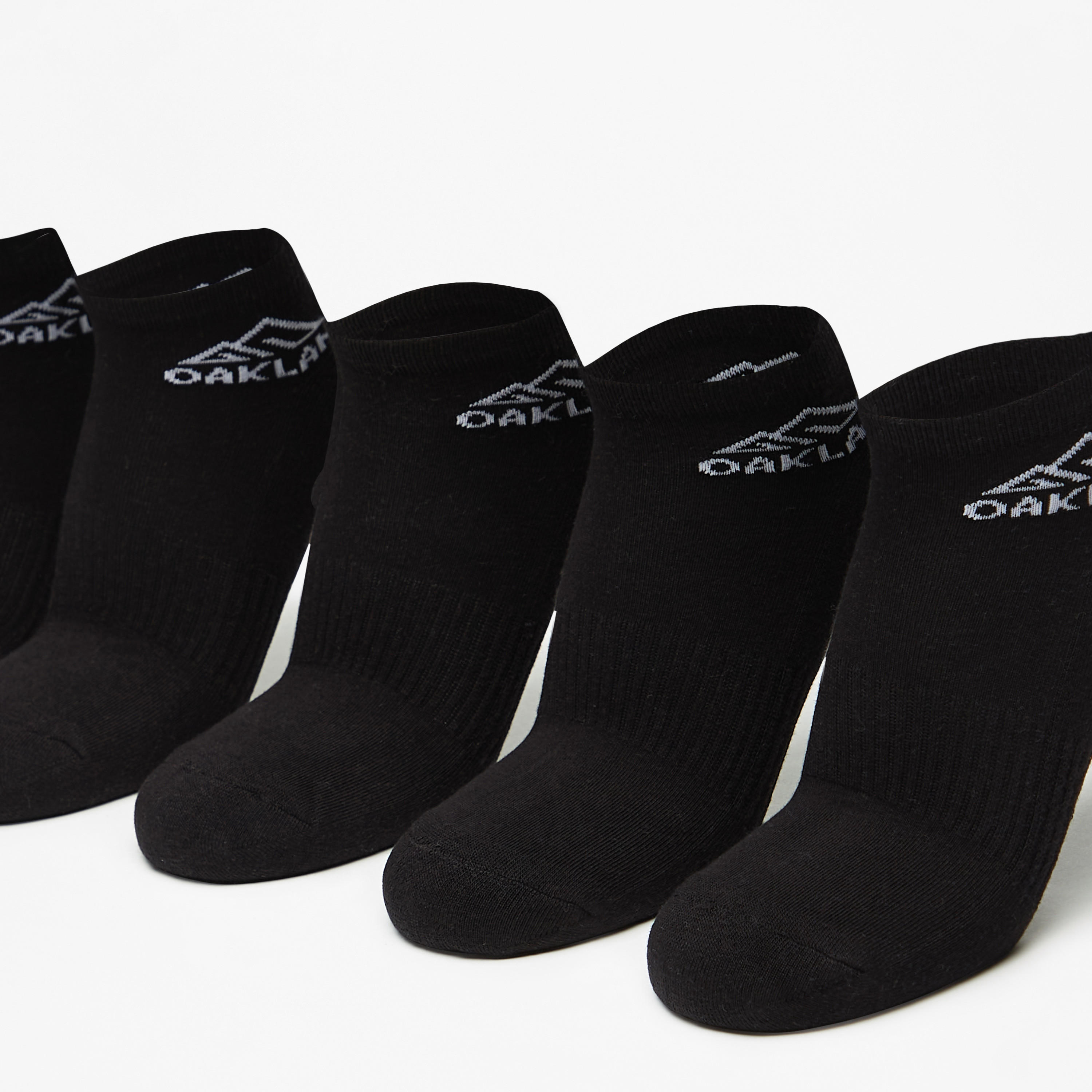 جوارب رياضية مبطنة طول الكاحل بطبعات الشعار من أوكلان - طقم من 5 أزواج-men-socks-image-2