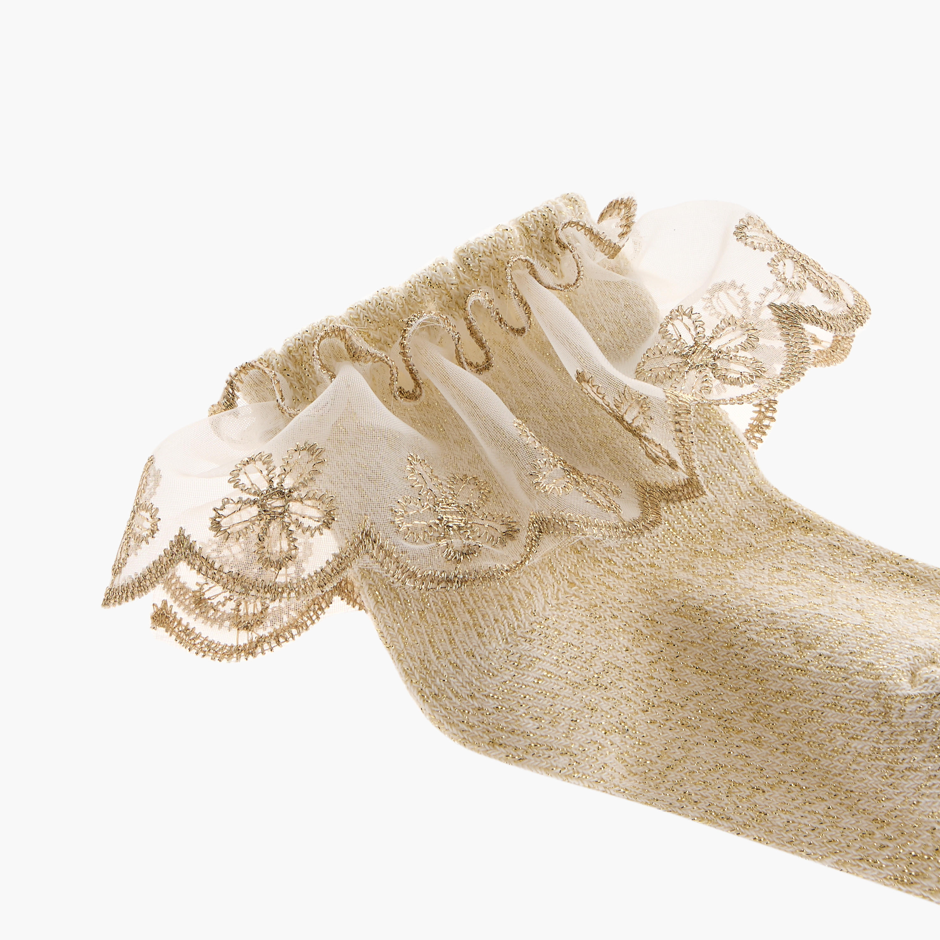 Barefeet Floral Lace Ankle Length Socks with Frill Detail - Set of 2-girls-accessories-socks-image-3