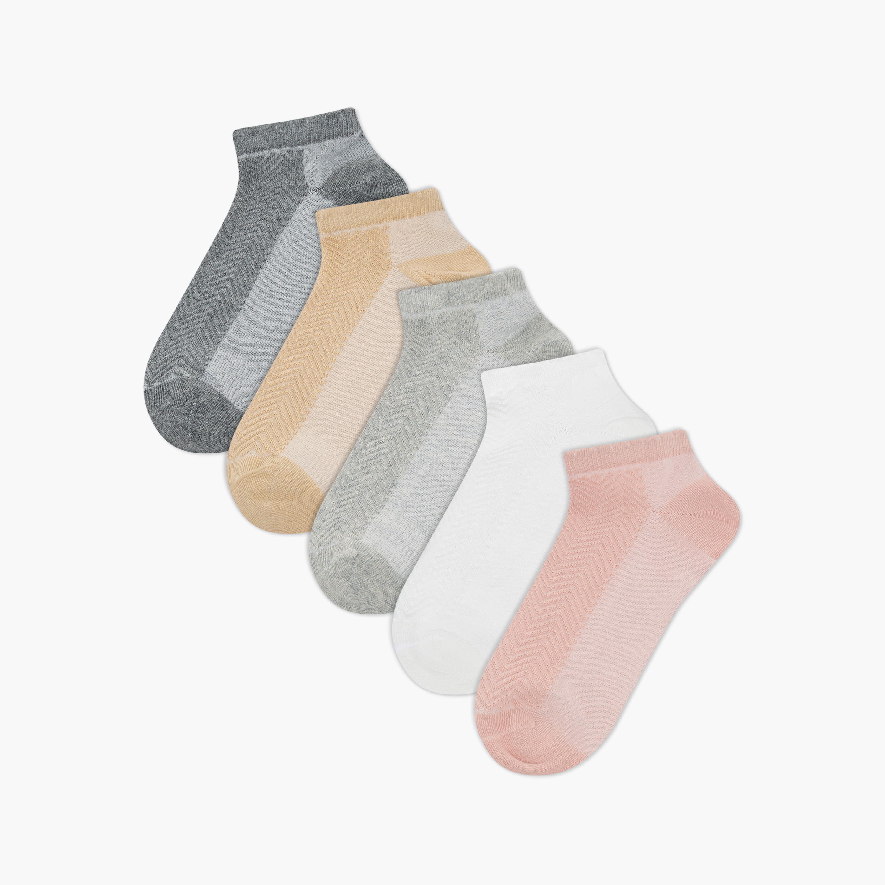 Flora Bella Pack of 5 Ankle Length Cotton Socks-women-socksandstockings-image-1