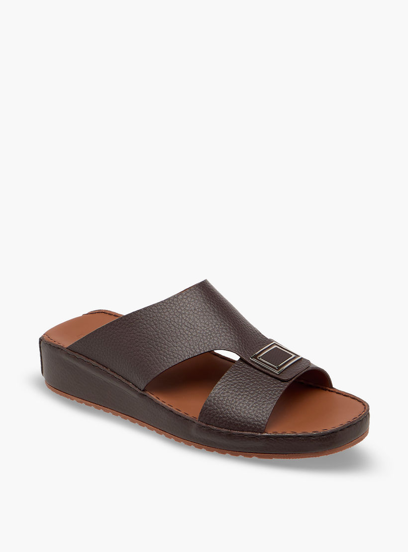 Duchini Men Textured Leather Arabic Sandals-men-shoes-sandals-image-2
