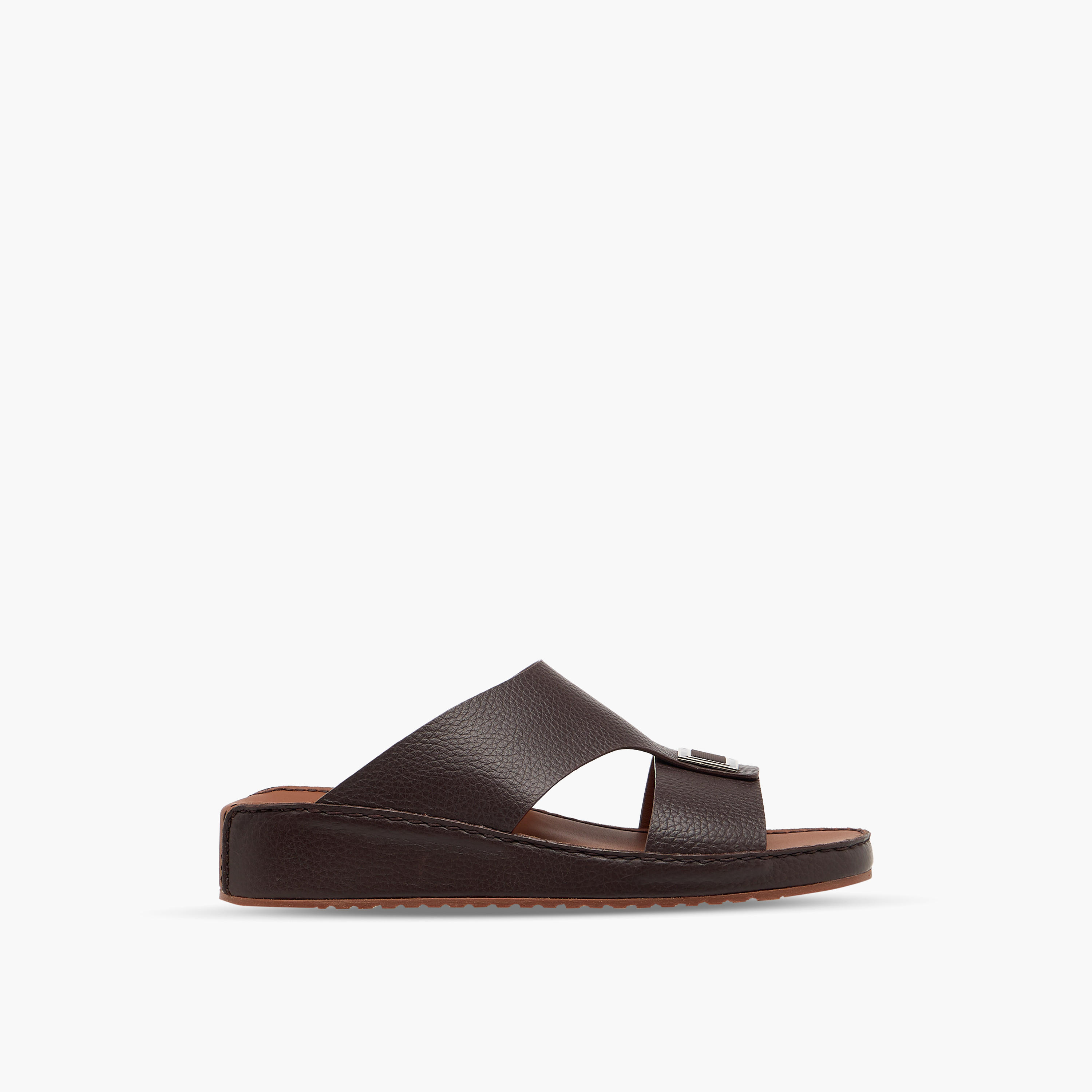 Duchini Men Textured Leather Arabic Sandals-men-shoes-sandals-image-3
