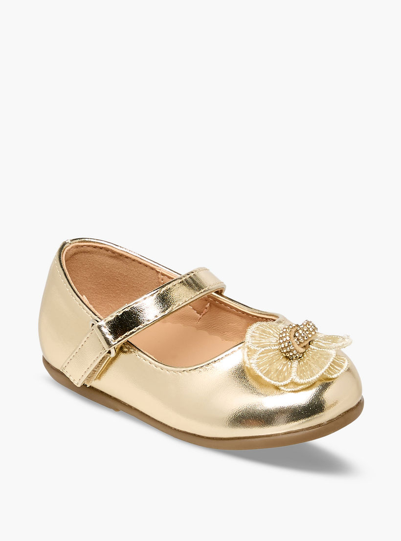 حذاء ماري جين بشريط إغلاق لاصق وزخارف زهرية من فلورا بيلا-baby-girls-shoes-closedshoes-image-2