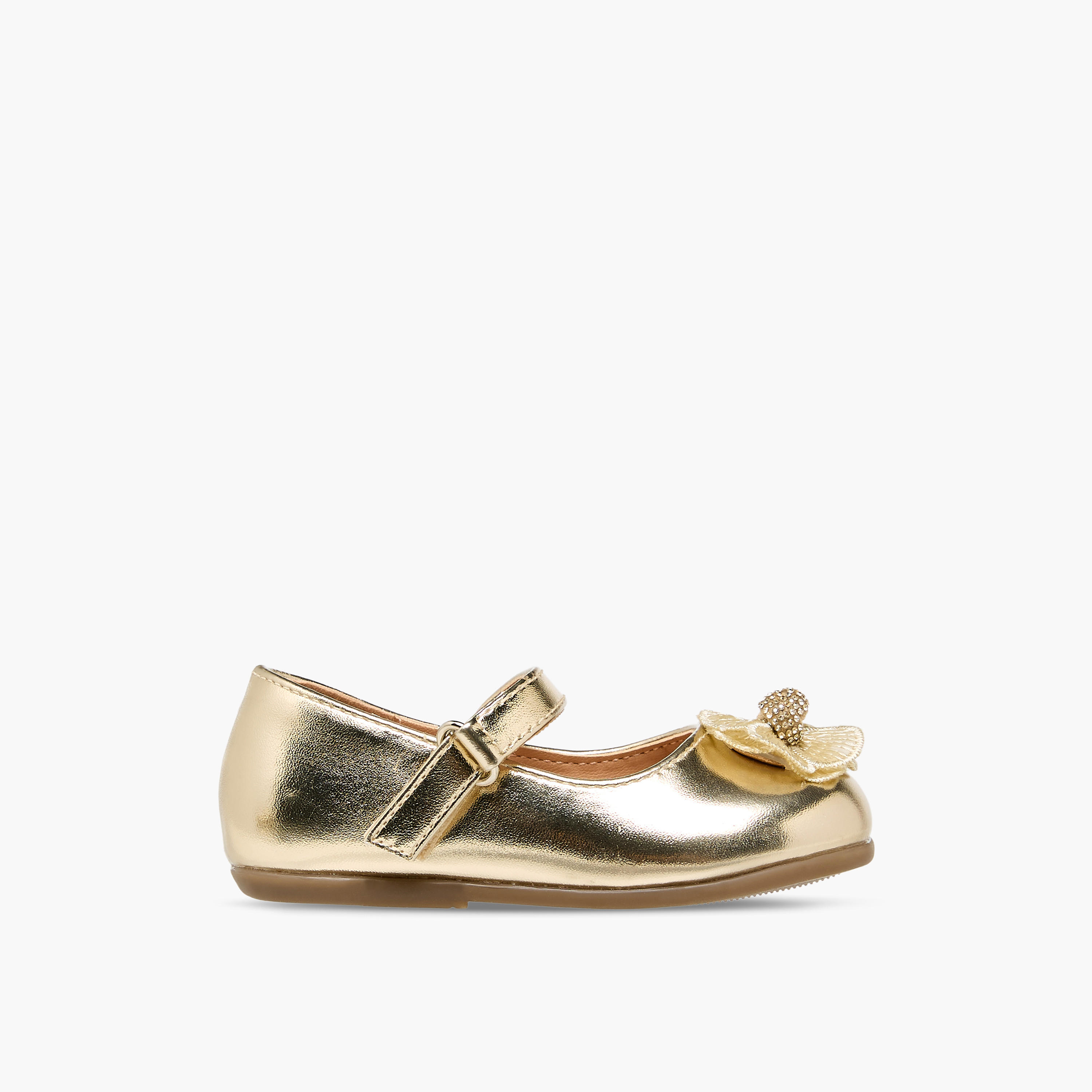 حذاء ماري جين بشريط إغلاق لاصق وزخارف زهرية من فلورا بيلا-baby-girls-shoes-closedshoes-image-3