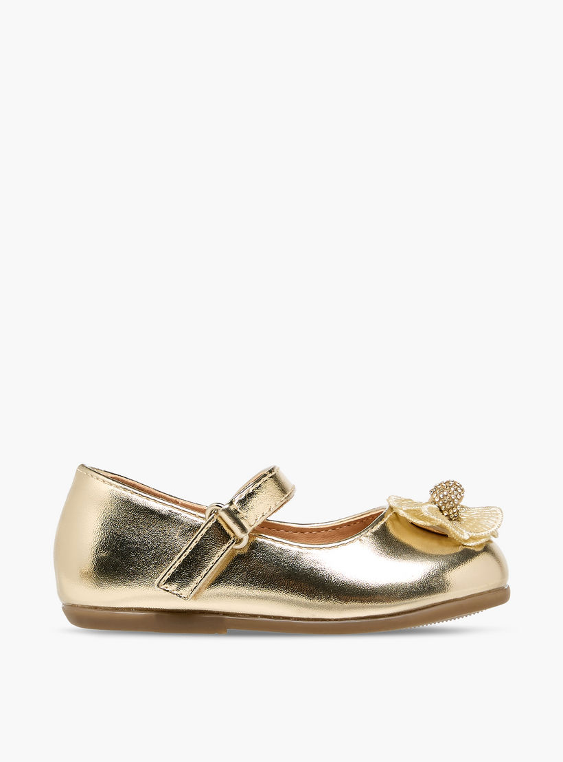 حذاء ماري جين بشريط إغلاق لاصق وزخارف زهرية من فلورا بيلا-baby-girls-shoes-closedshoes-image-3