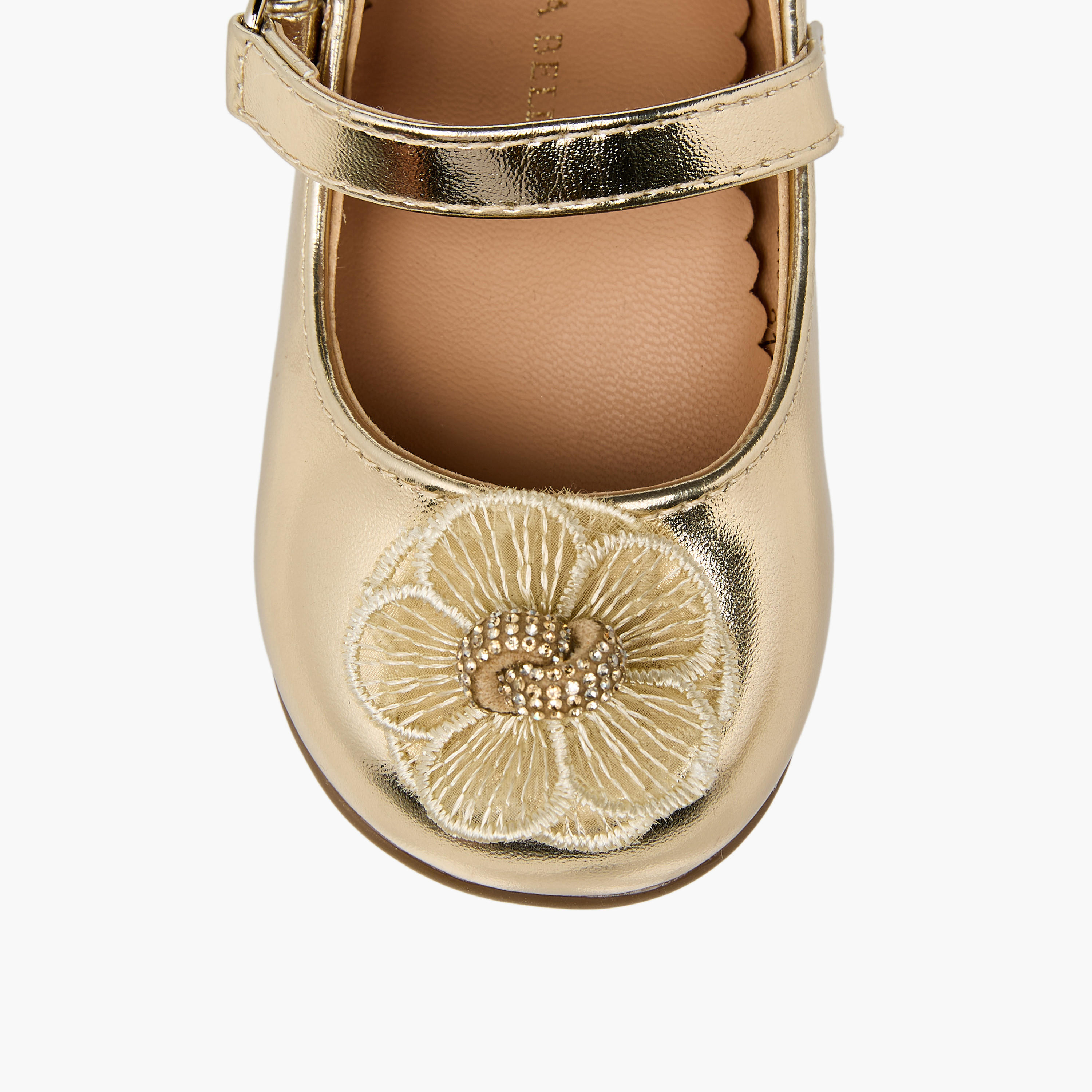 حذاء ماري جين بشريط إغلاق لاصق وزخارف زهرية من فلورا بيلا-baby-girls-shoes-closedshoes-image-4