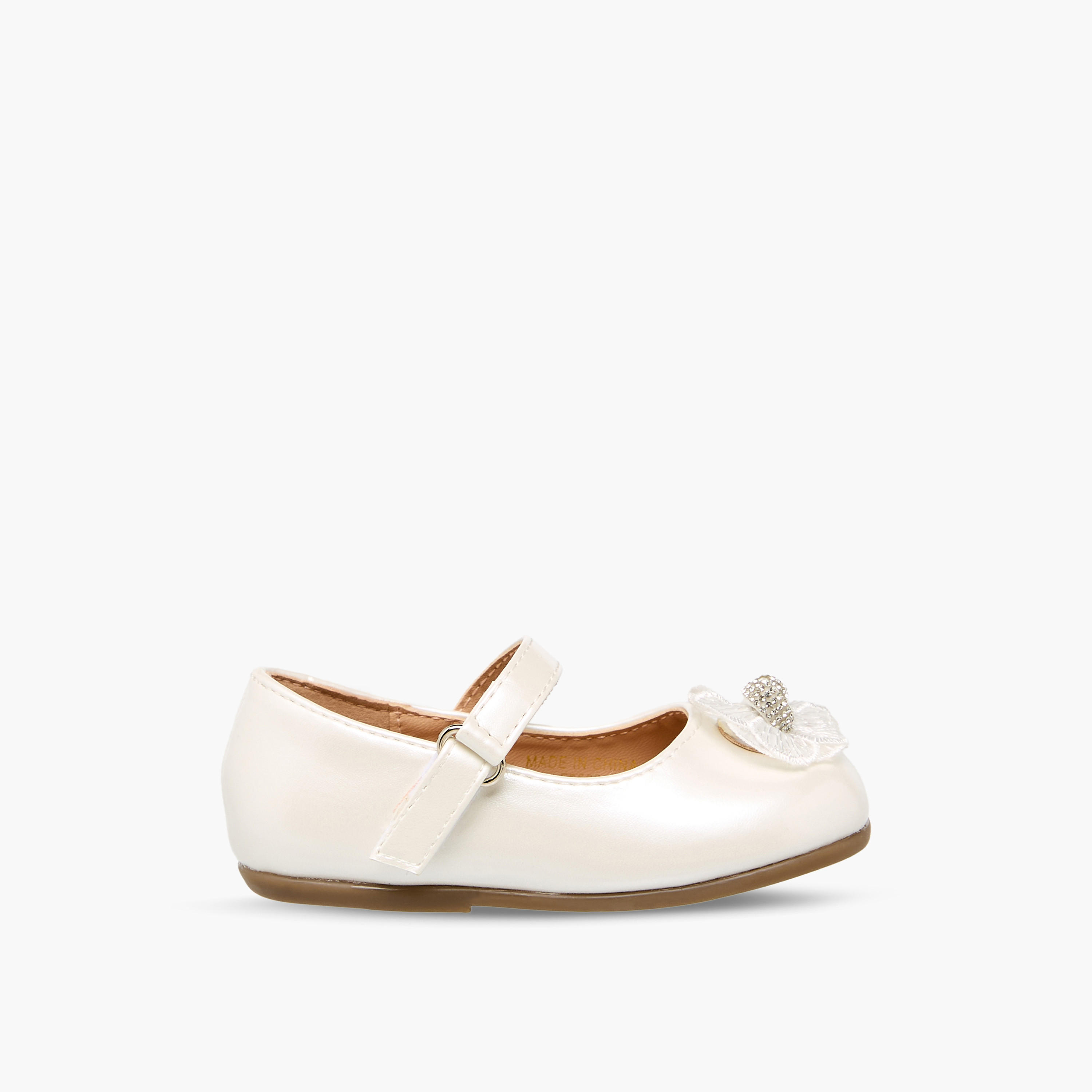 Flora Bella Mary Jane Shoes with Hook & Loop, Floral accent-baby-girls-shoes-closedshoes-image-3