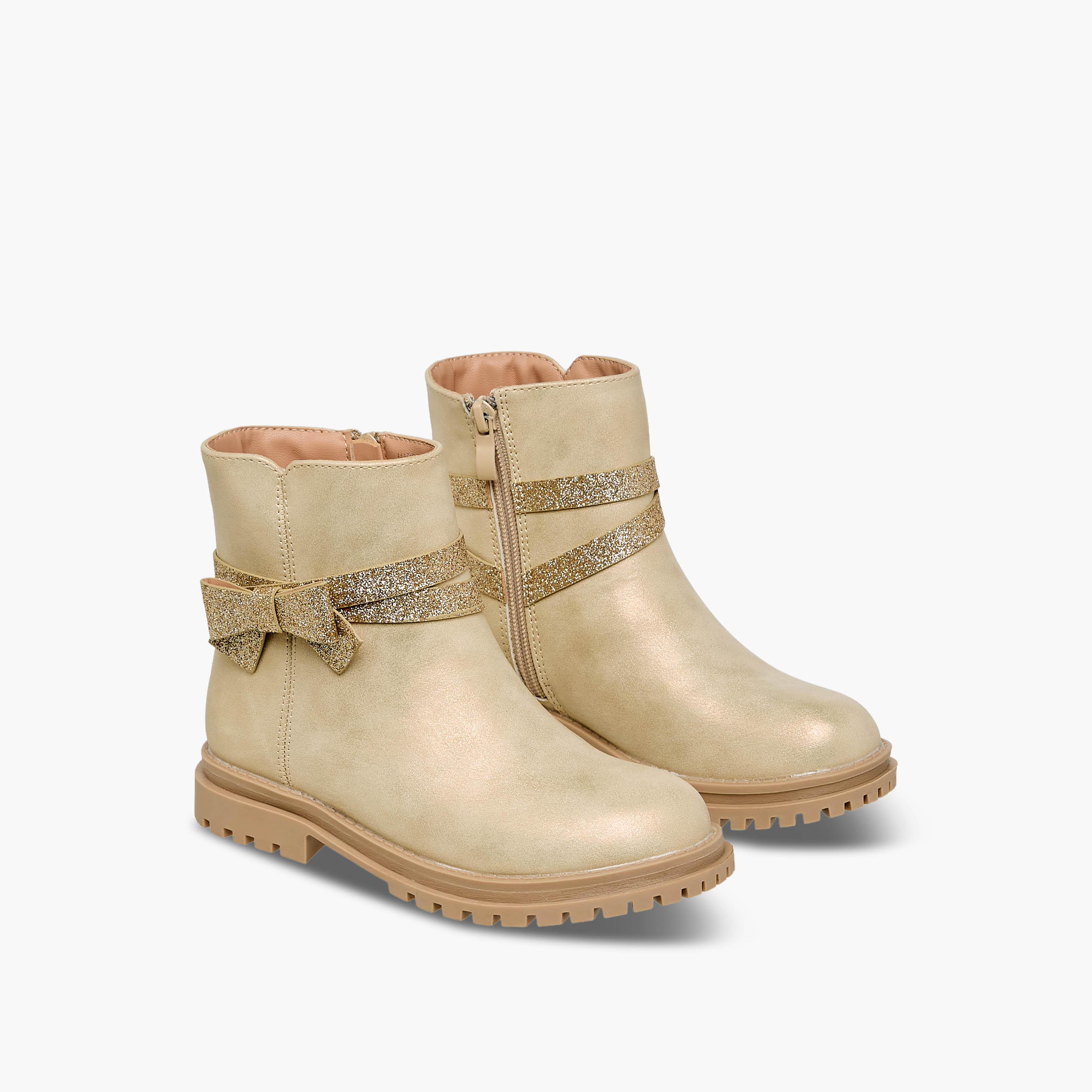 Celeste Girls Bow Embellished High Cut Boots-girls-shoes-boots-image-1