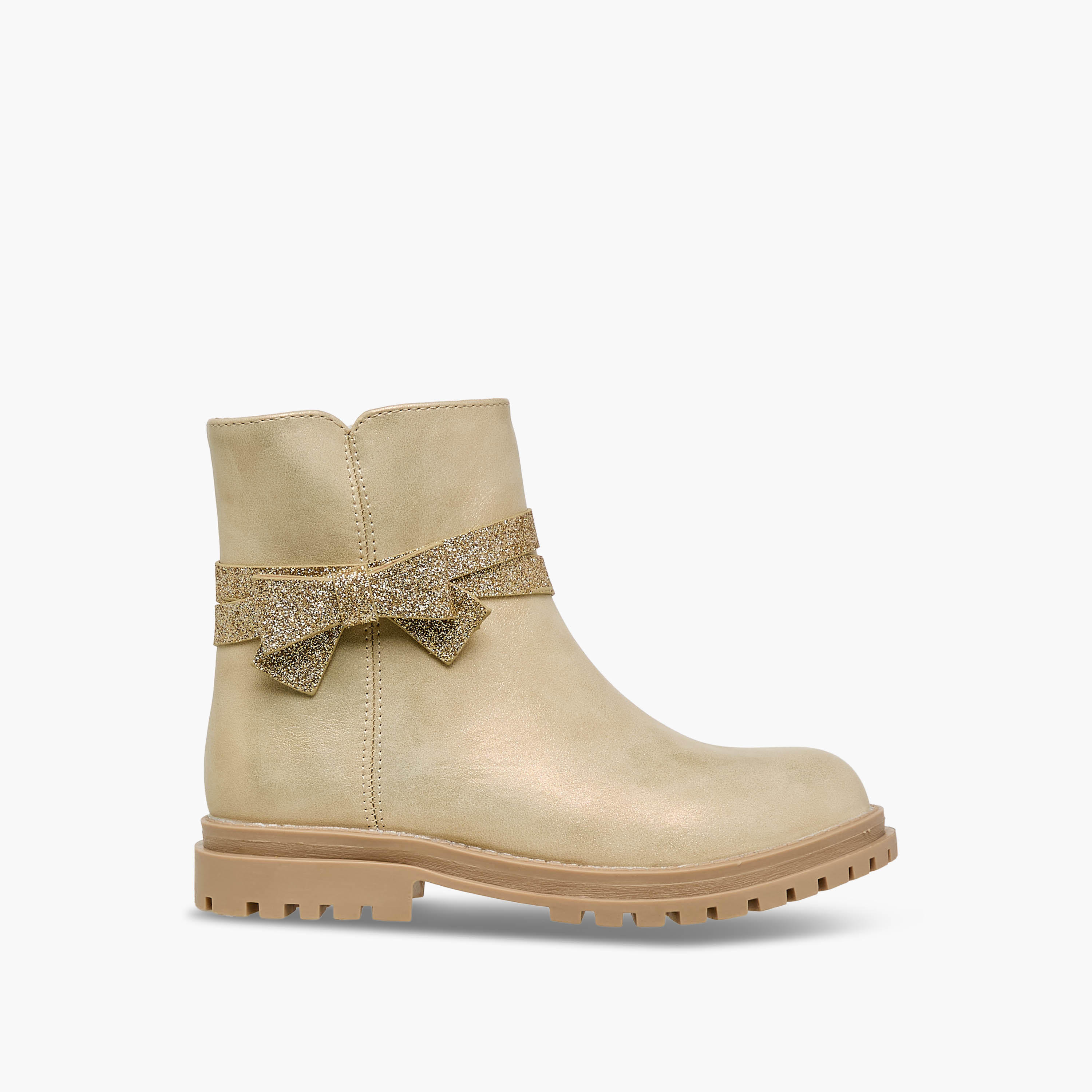 Celeste Girls Bow Embellished High Cut Boots-girls-shoes-boots-image-3