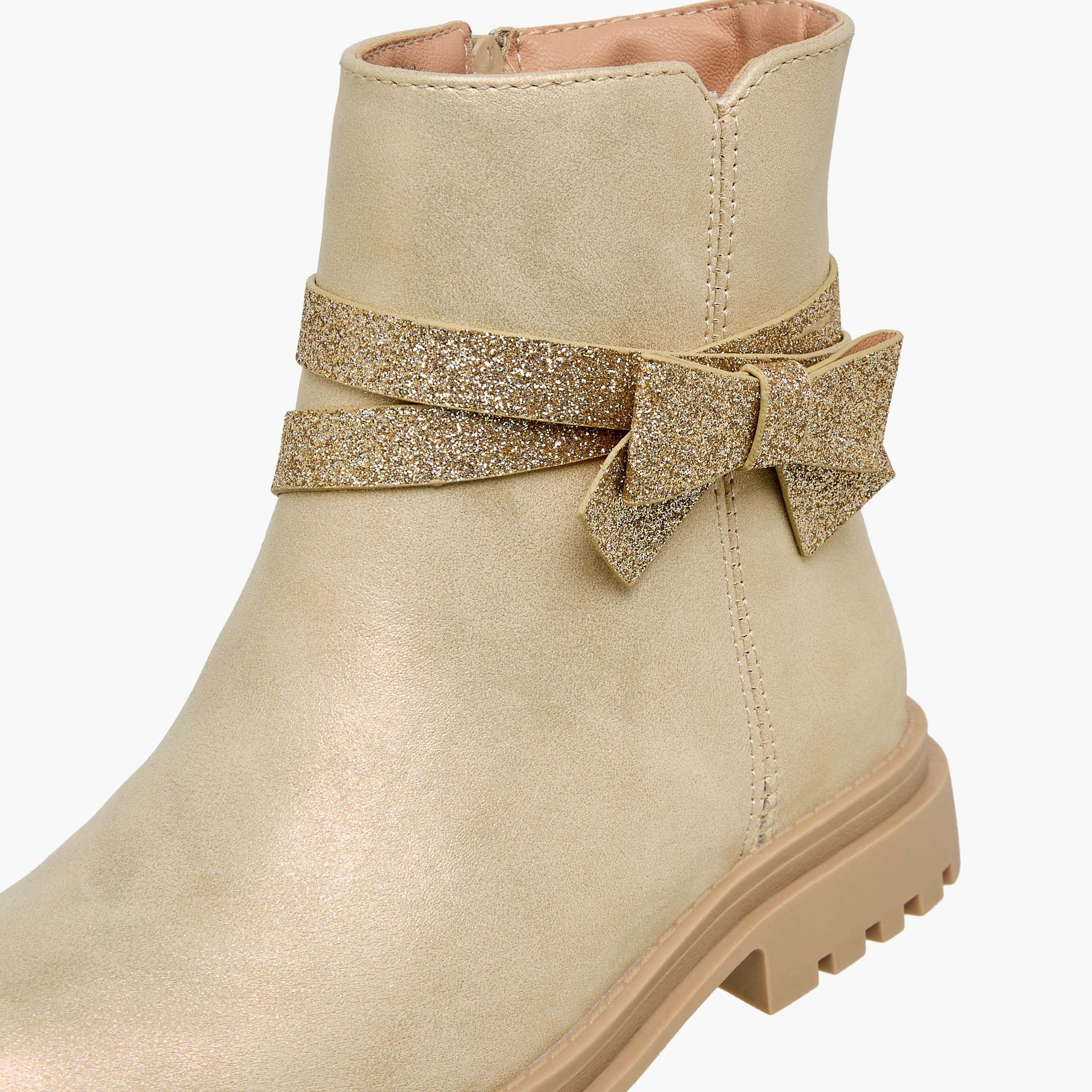 Celeste Girls Bow Embellished High Cut Boots-girls-shoes-boots-image-4