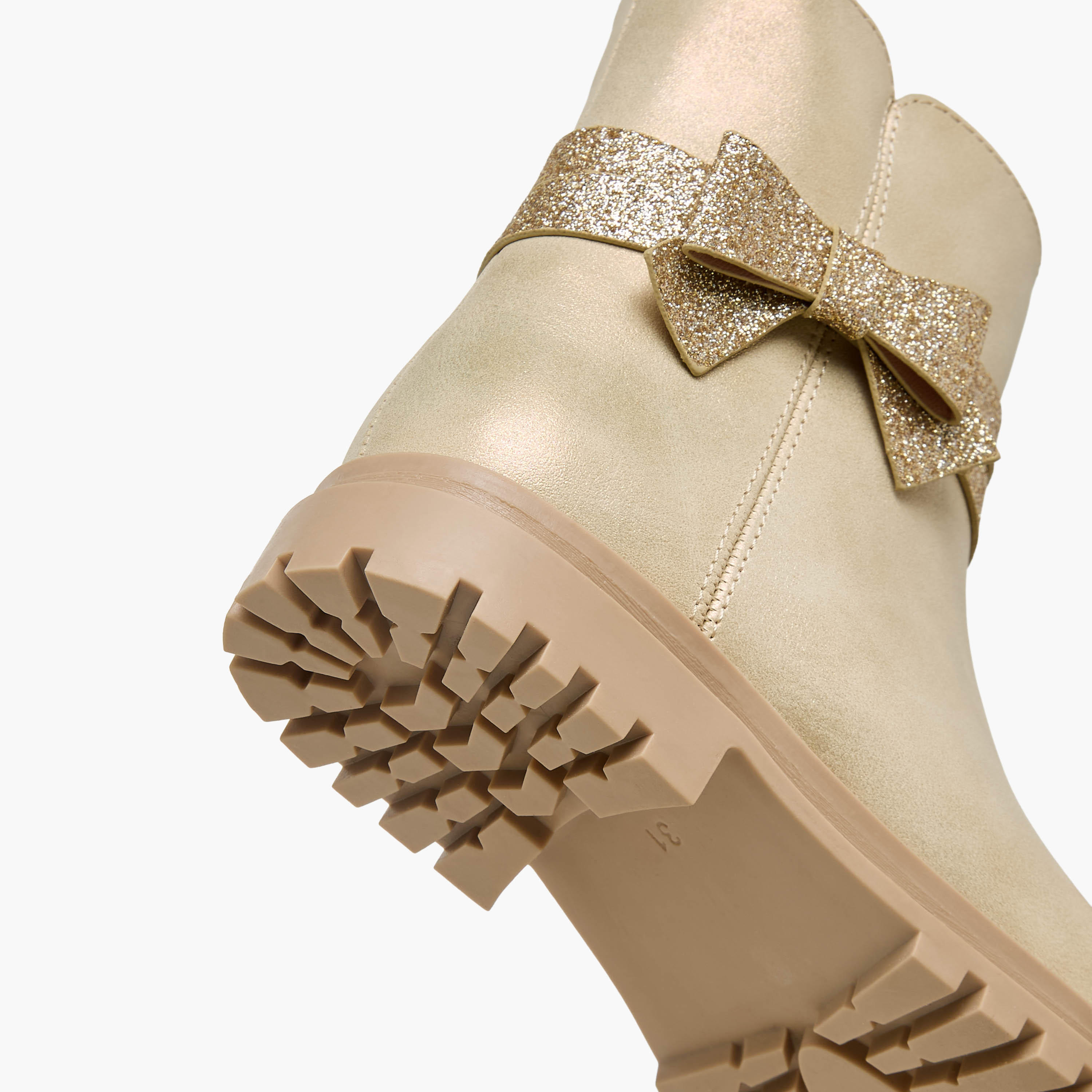 Celeste Girls Bow Embellished High Cut Boots-girls-shoes-boots-image-6