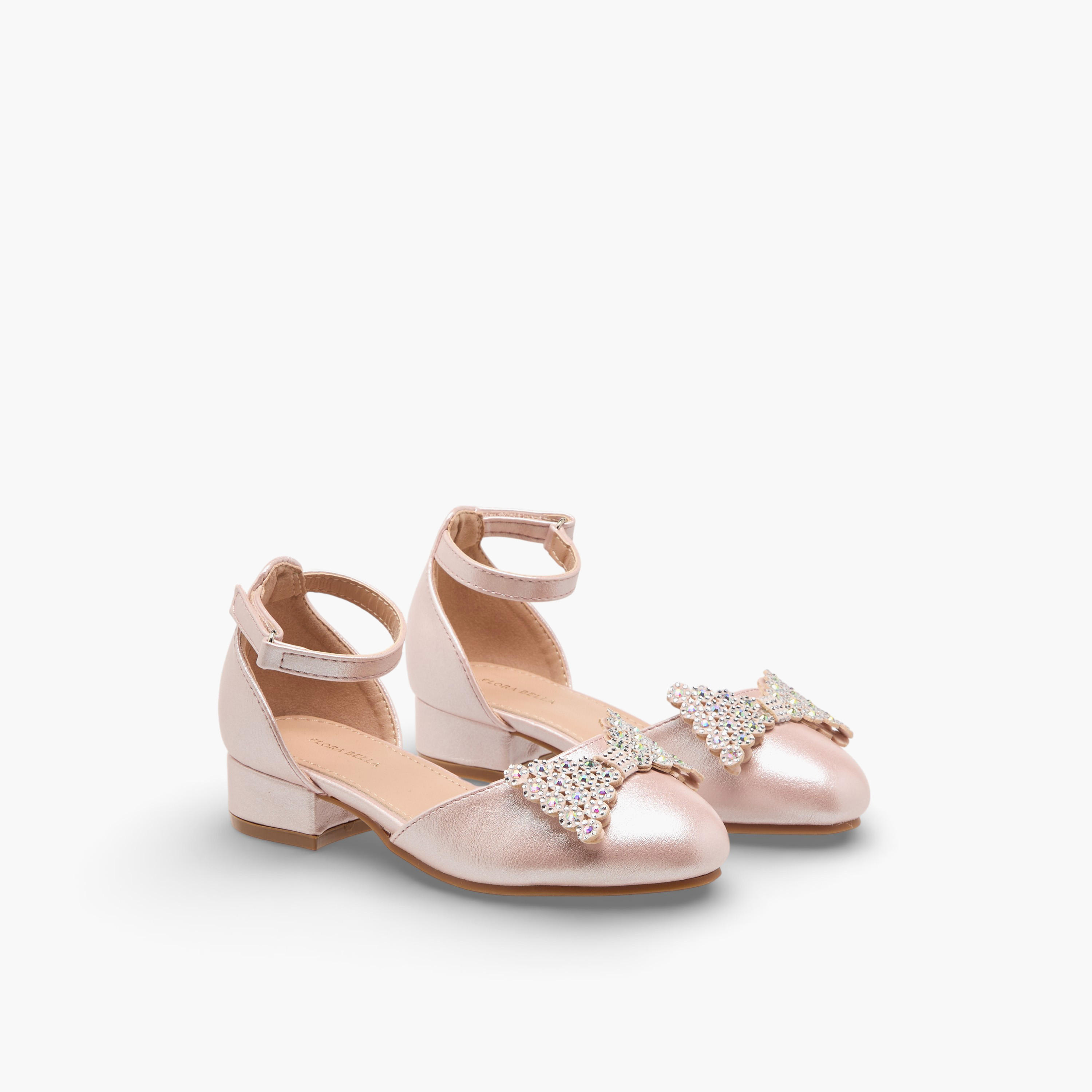 Flora Bella Girls Embellished Bow Ballerina with Block Heel-girls-shoes-maryjanes-image-1